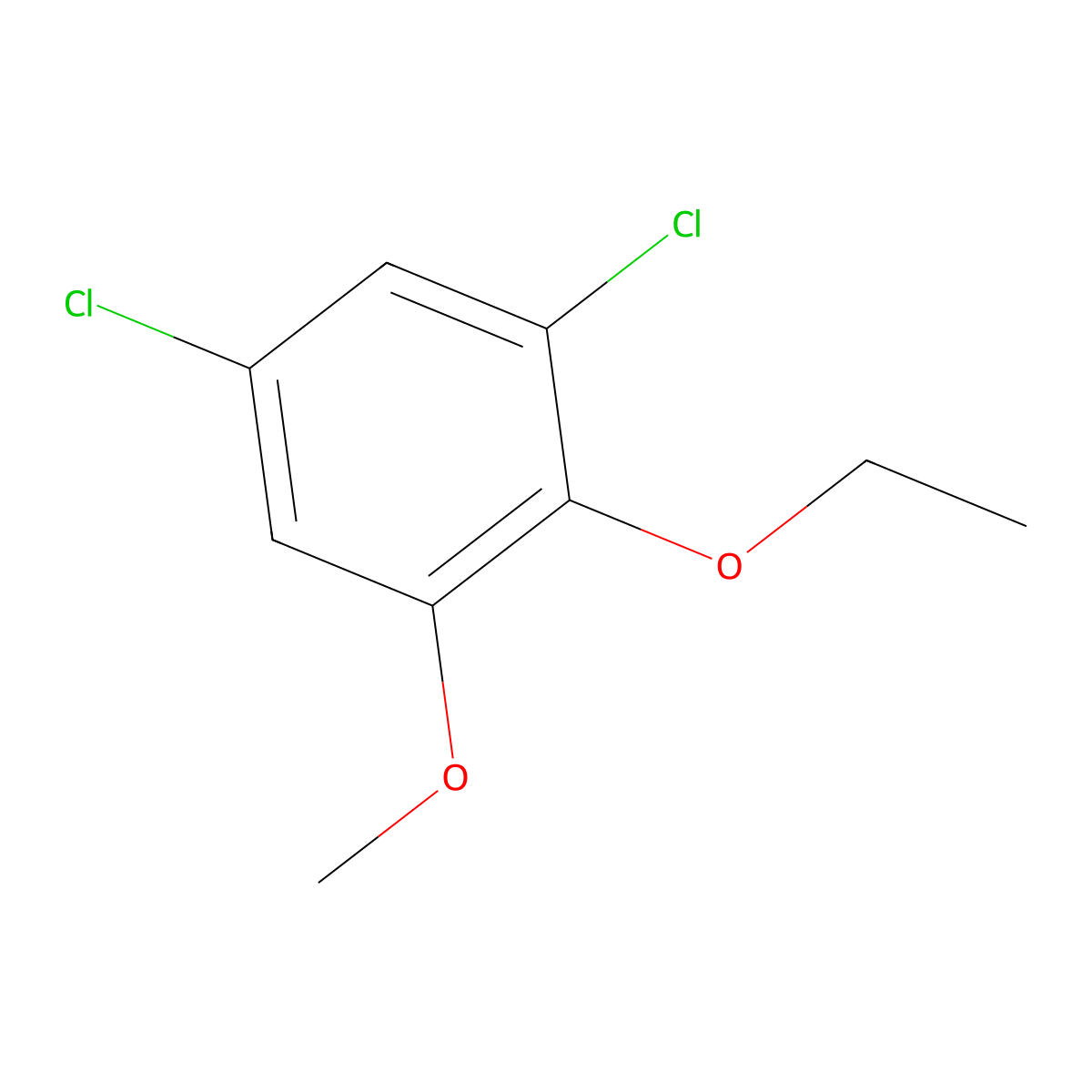 1,5-Dichloro-2-ethoxy-3-methoxybenzene molecular structure, CAS 1881321-78-3