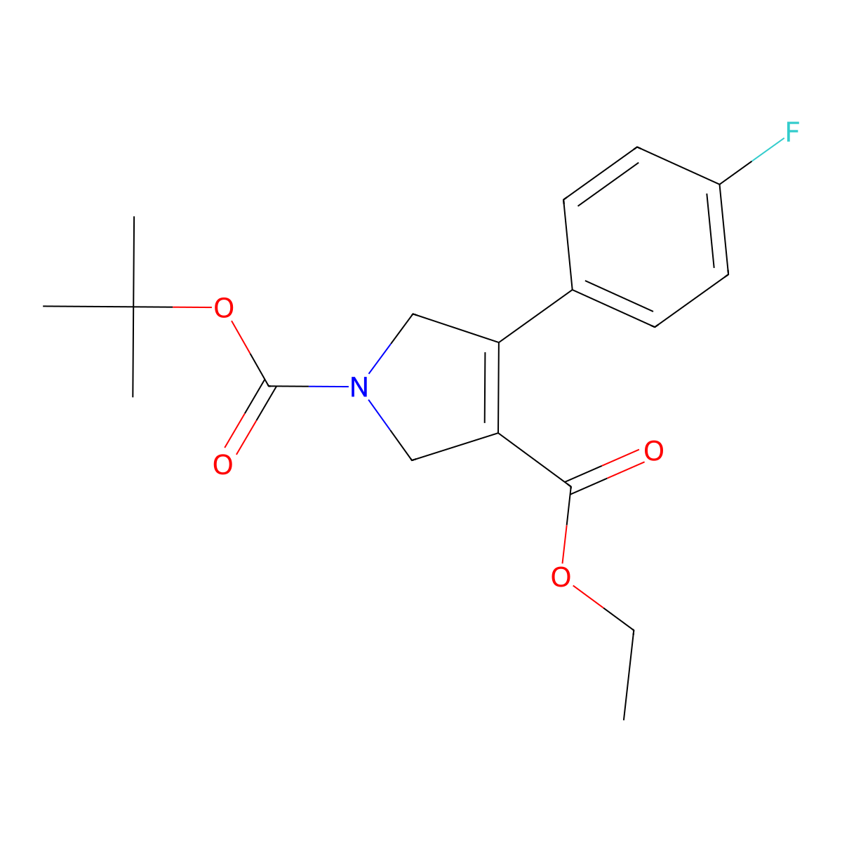 1-(tert-Butyl) 3-ethyl 4-(4-fluorophenyl)-2,5-dihydro-1H-pyrrole-1,3-dicarboxylate molecular structure, CAS 1881321-81-8