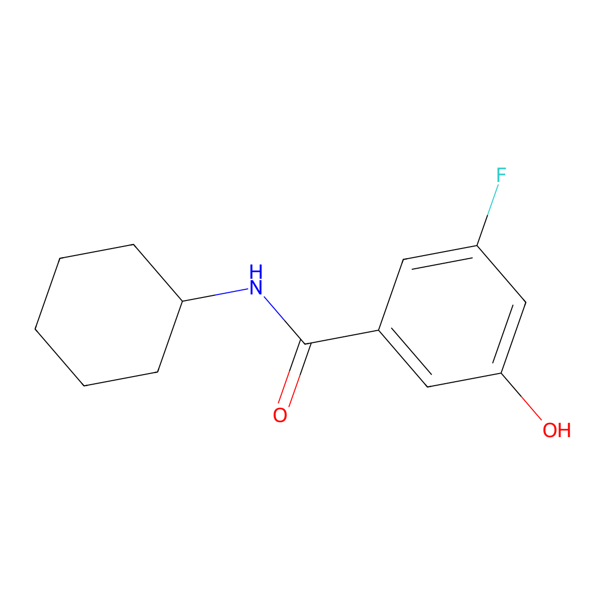 N-Cyclohexyl-3-fluoro-5-hydroxybenzamide molecular structure, CAS 1881321-82-9