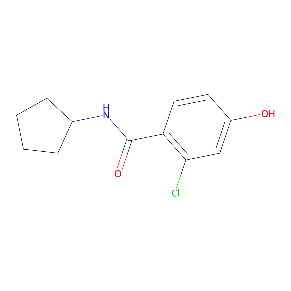 2-Chloro-N-cyclopentyl-4-hydroxybenzamide molecular structure, CAS 1881321-87-4
