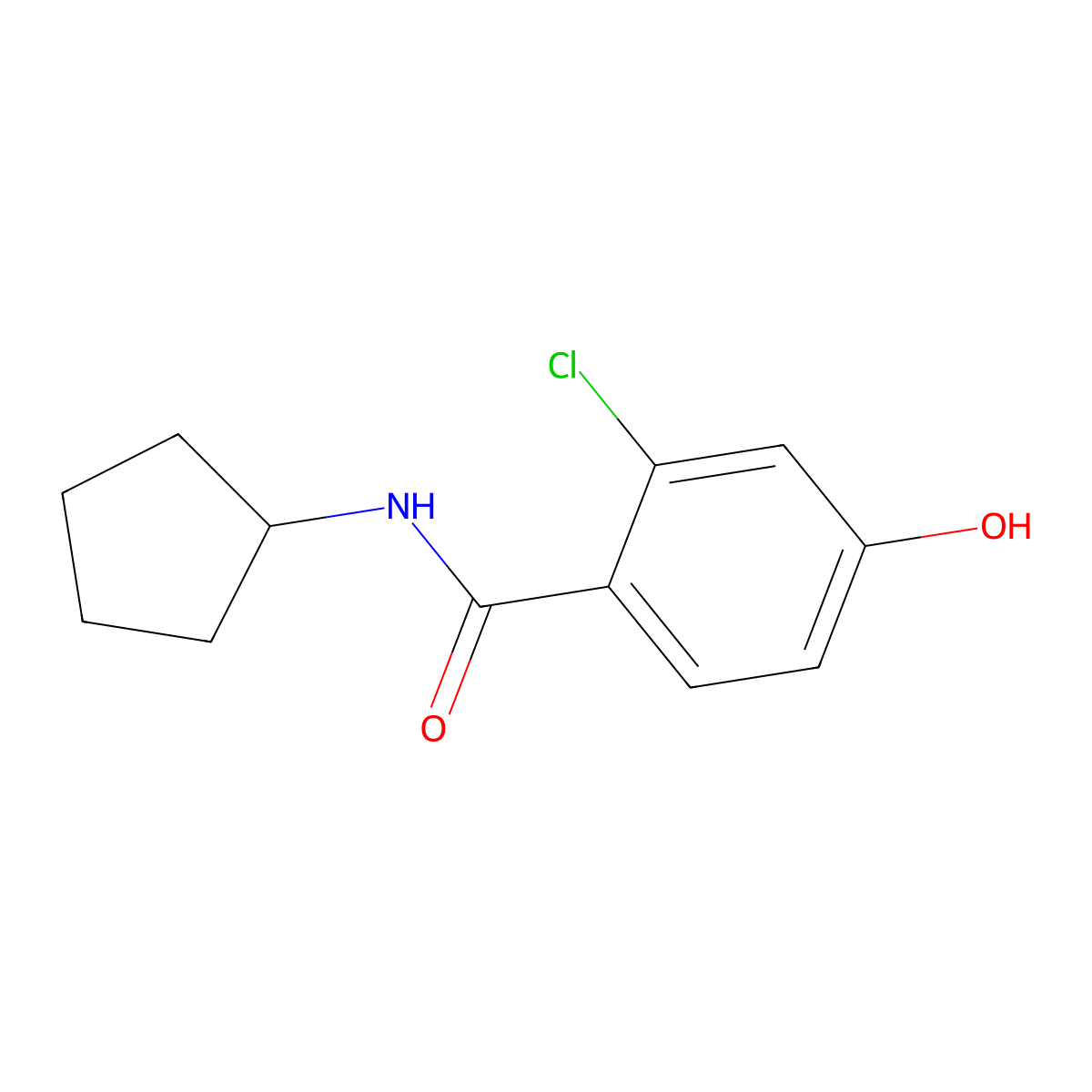 2-Chloro-N-cyclopentyl-4-hydroxybenzamide molecular structure, CAS 1881321-87-4