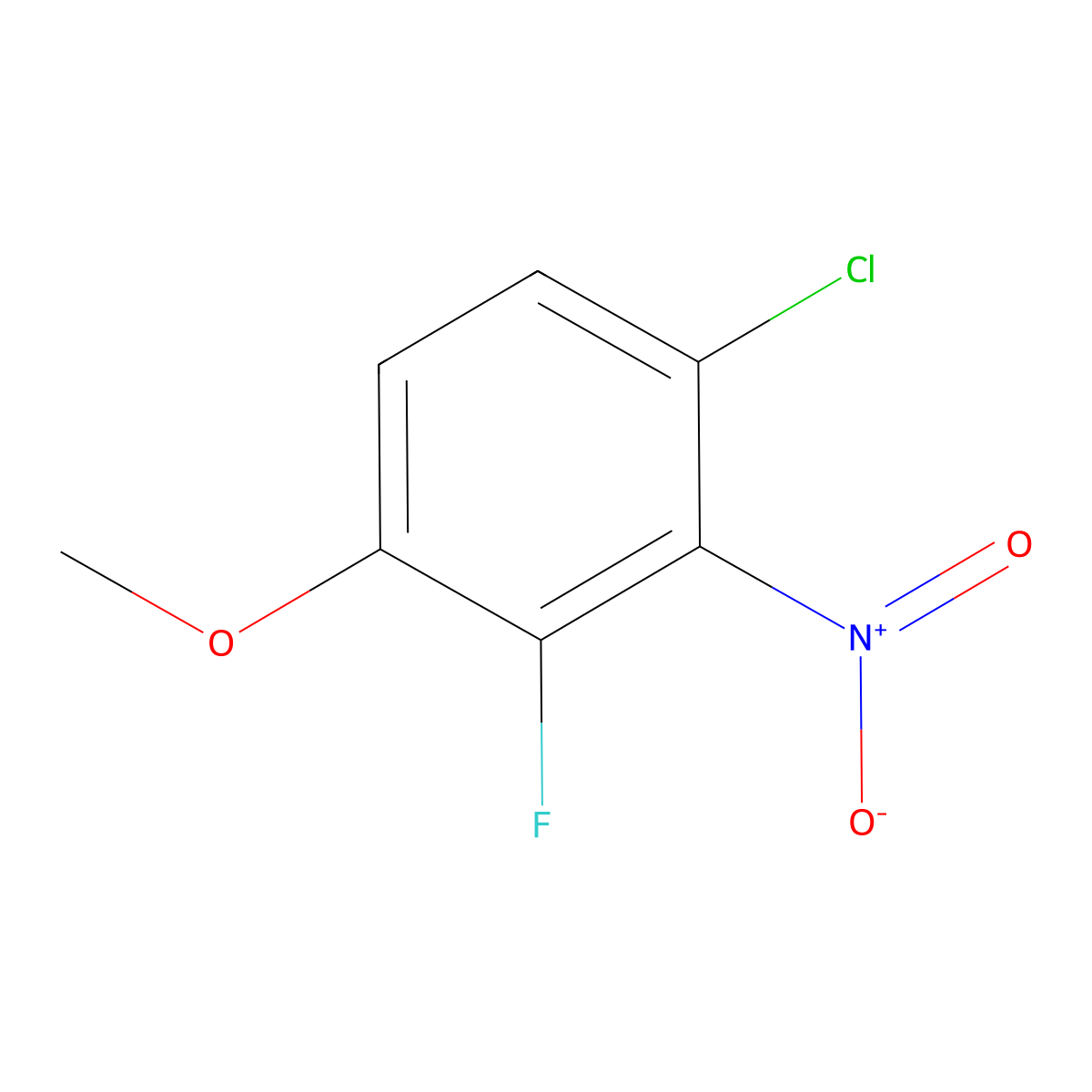 1-Chloro-3-fluoro-4-methoxy-2-nitrobenzene molecular structure, CAS 1881321-91-0