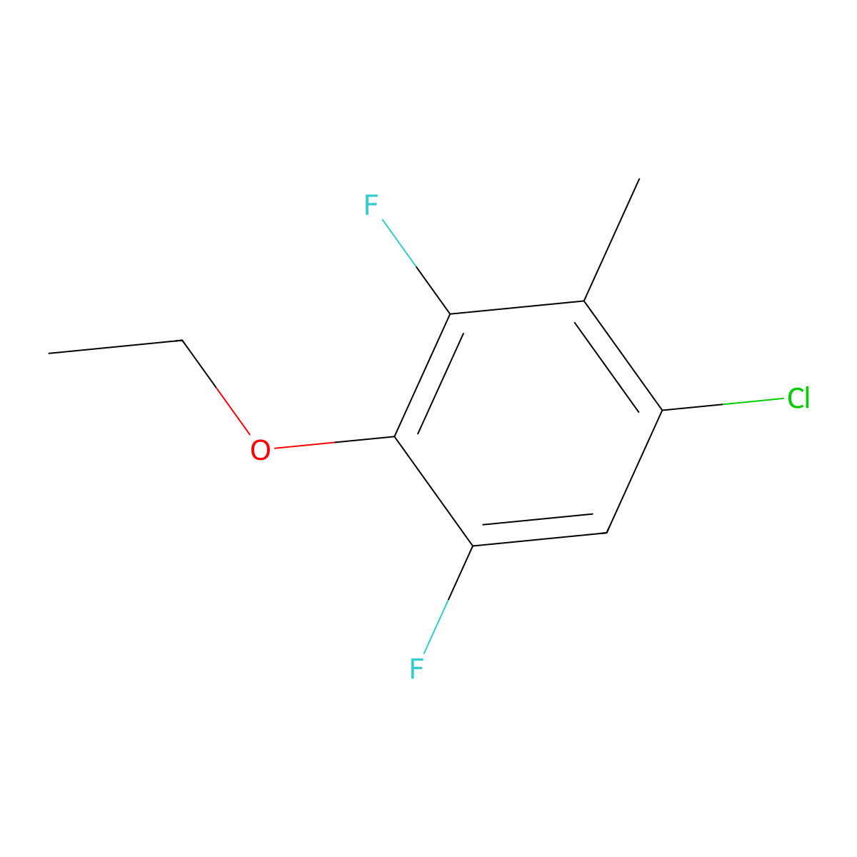 1-Chloro-4-ethoxy-3,5-difluoro-2-methylbenzene molecular structure, CAS 1881321-95-4