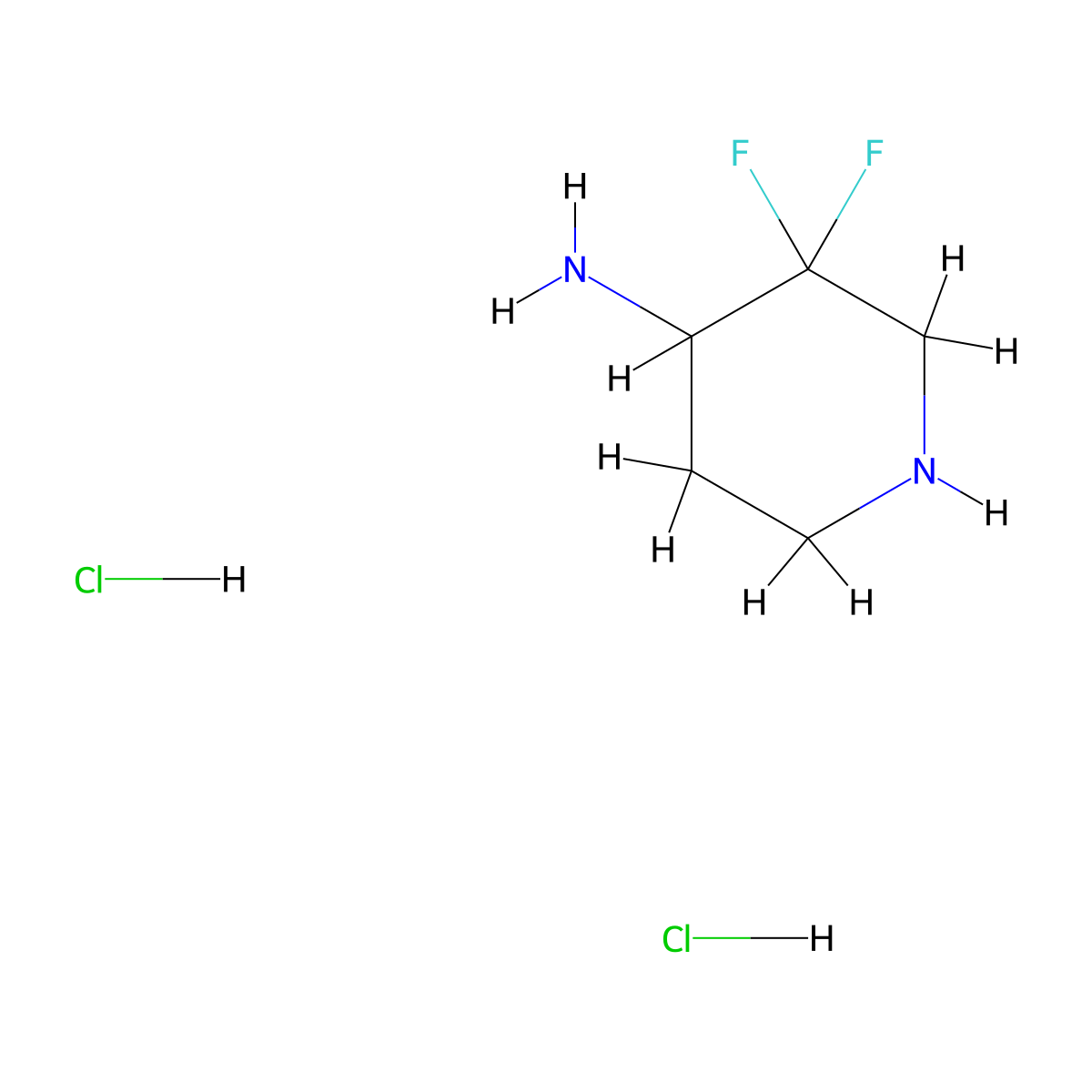 3,3-Difluoropiperidin-4-amine dihydrochloride molecular structure, CAS 1881321-97-6