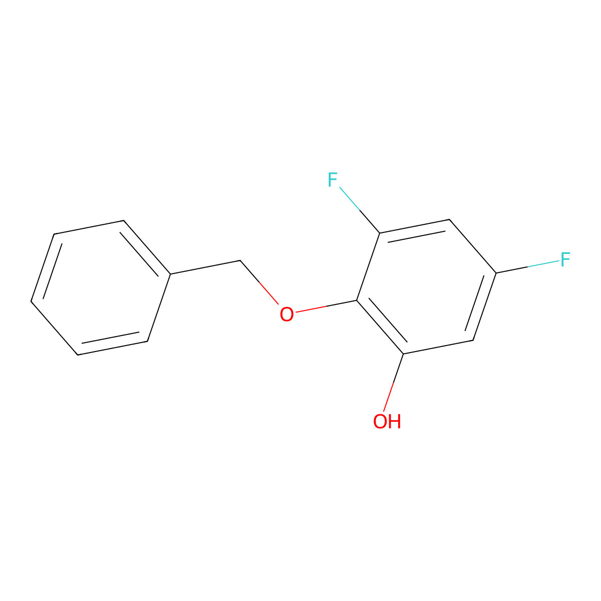 2-(Benzyloxy)-3,5-difluorophenol molecular structure, CAS 1881322-00-4