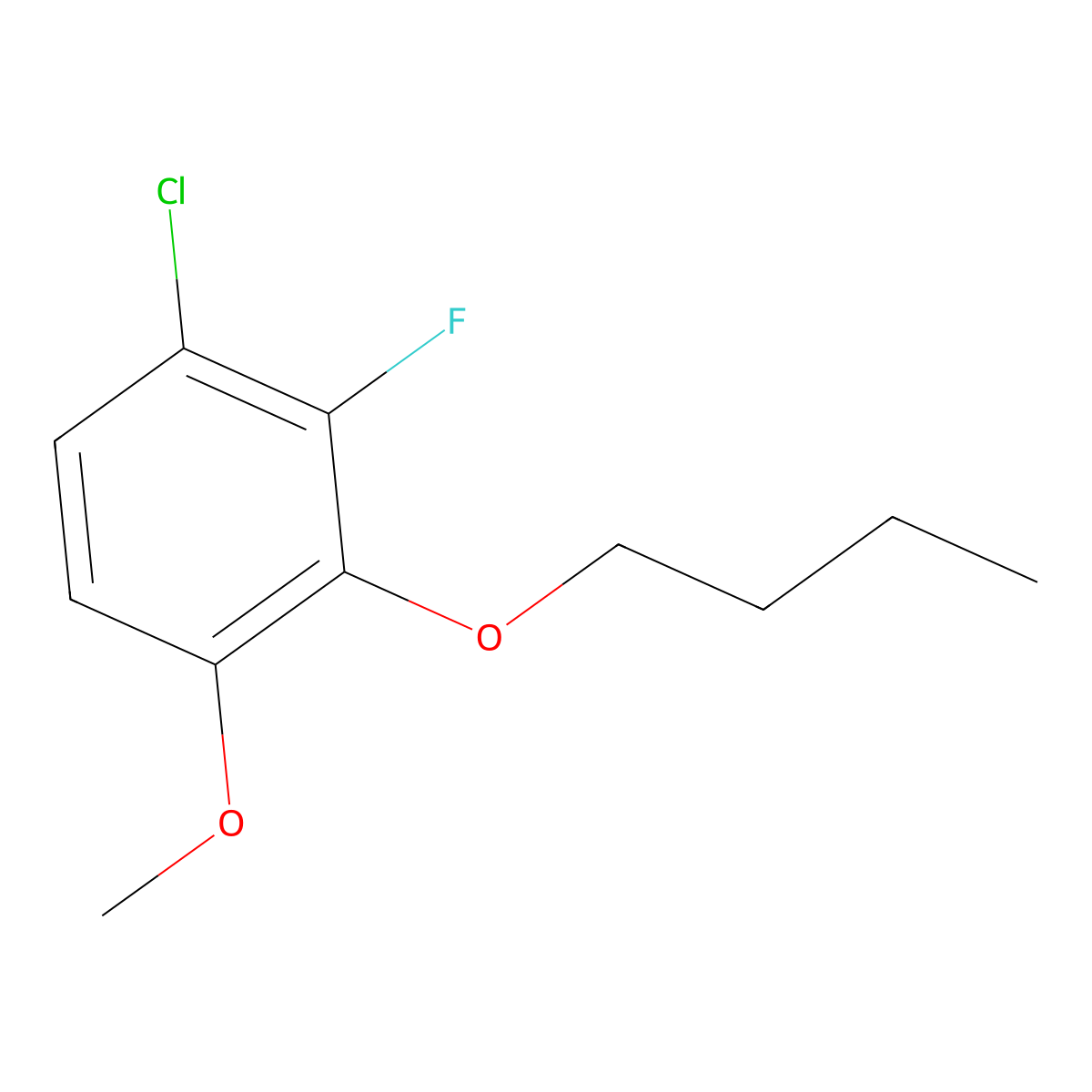 2-Butoxy-4-chloro-3-fluoro-1-methoxybenzene molecular structure, CAS 1881322-05-9