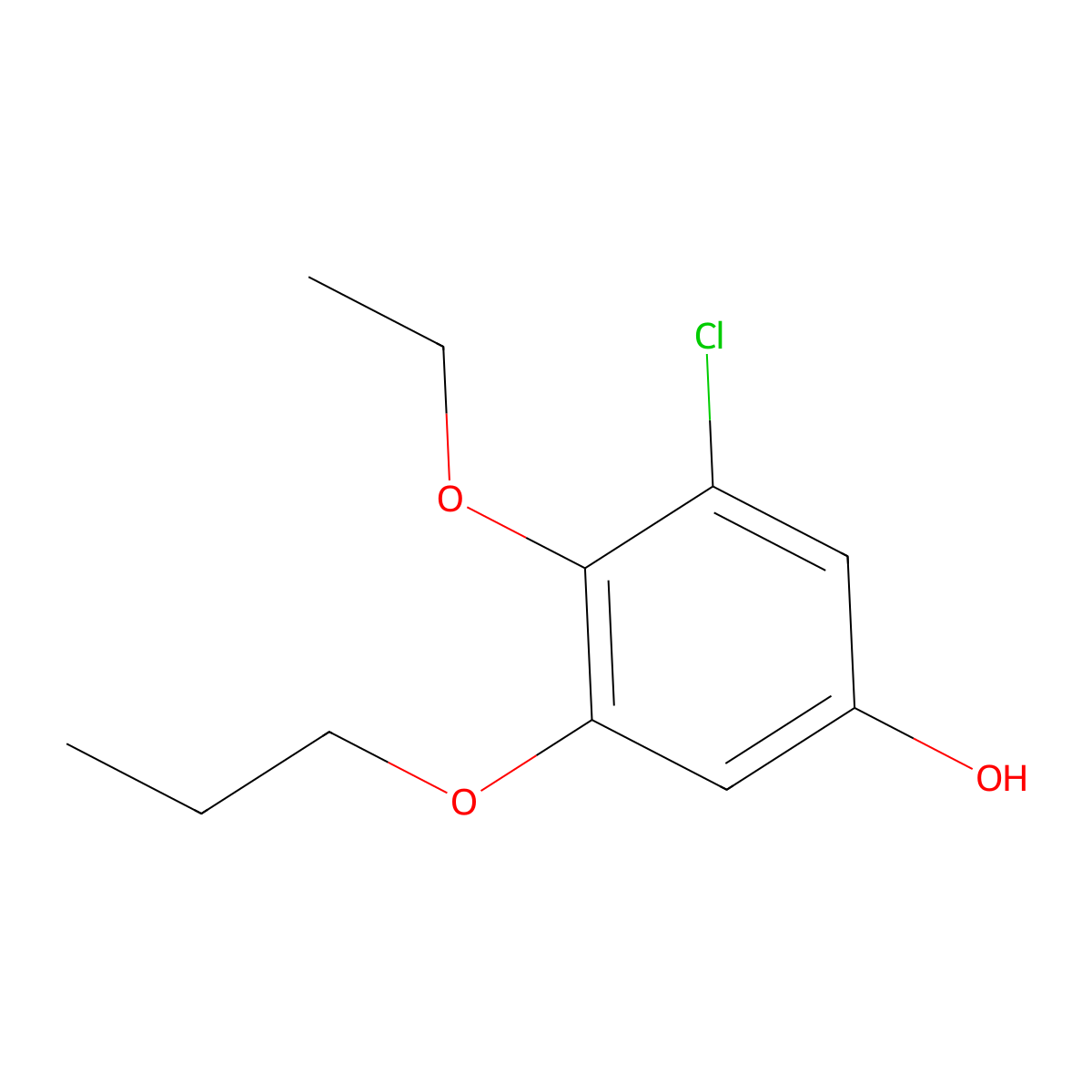 3-Chloro-4-ethoxy-5-propoxyphenol molecular structure, CAS 1881322-07-1