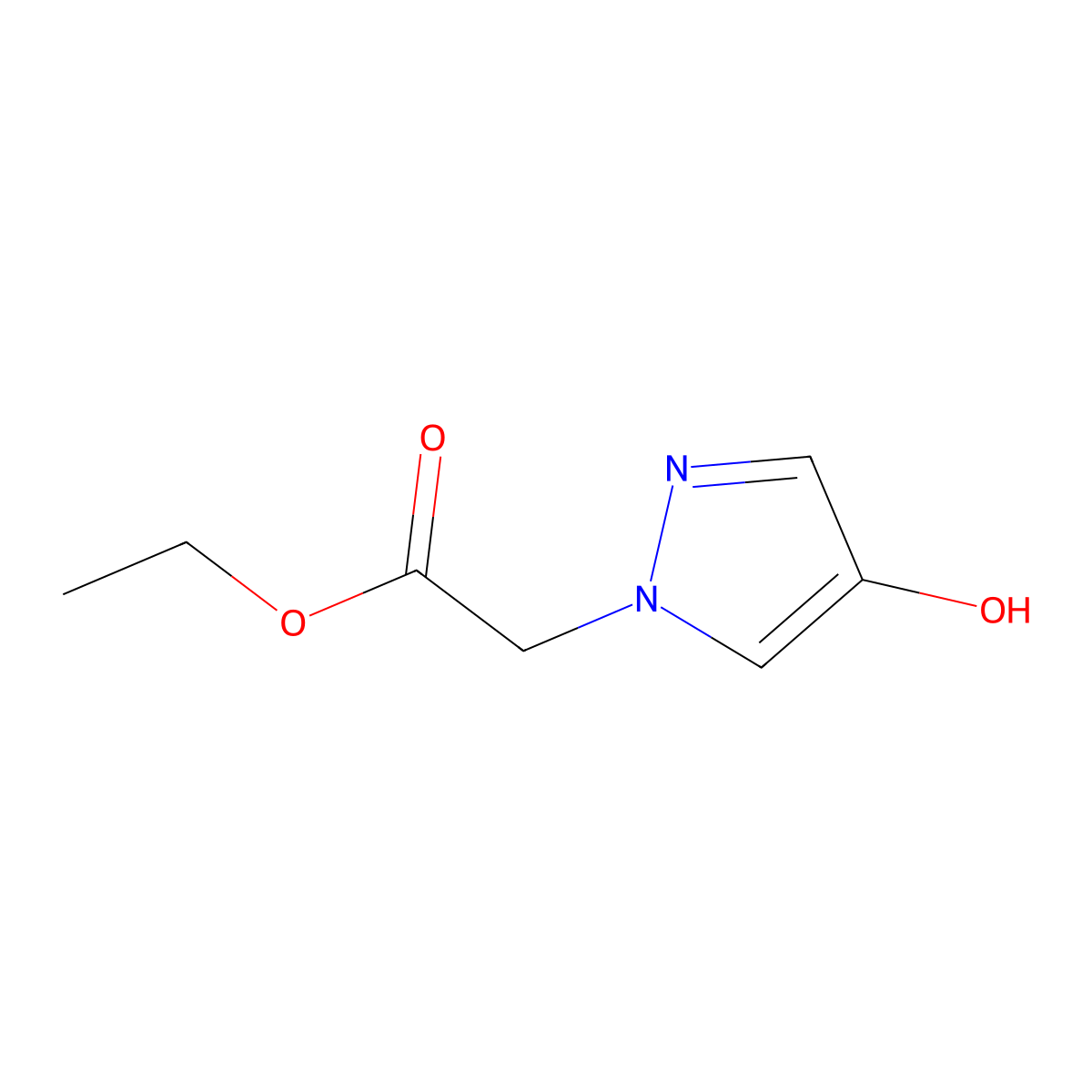 ethyl 2-(4-hydroxy-1H-pyrazol-1-yl)acetate molecular structure, CAS 1881322-09-3