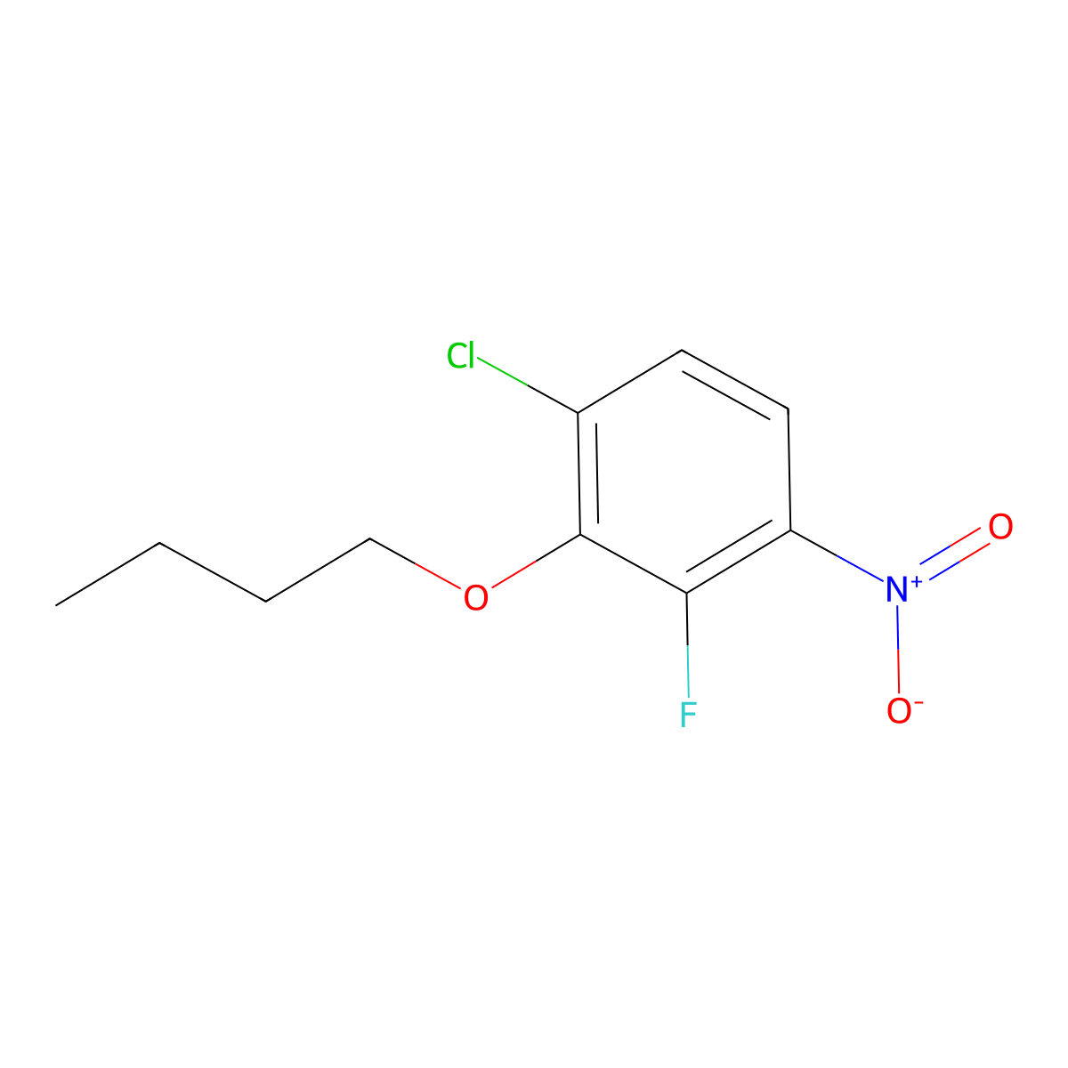 2-Butoxy-1-chloro-3-fluoro-4-nitrobenzene molecular structure, CAS 1881322-11-7