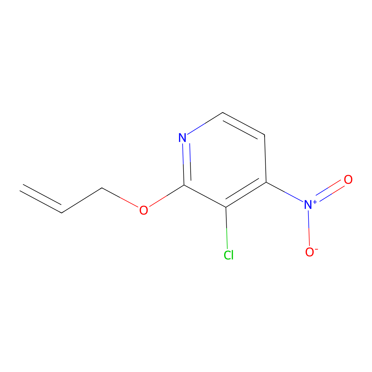 3-Chloro-4-nitro-2-(prop-2-EN-1-yloxy)pyridine molecular structure, CAS 1881322-16-2