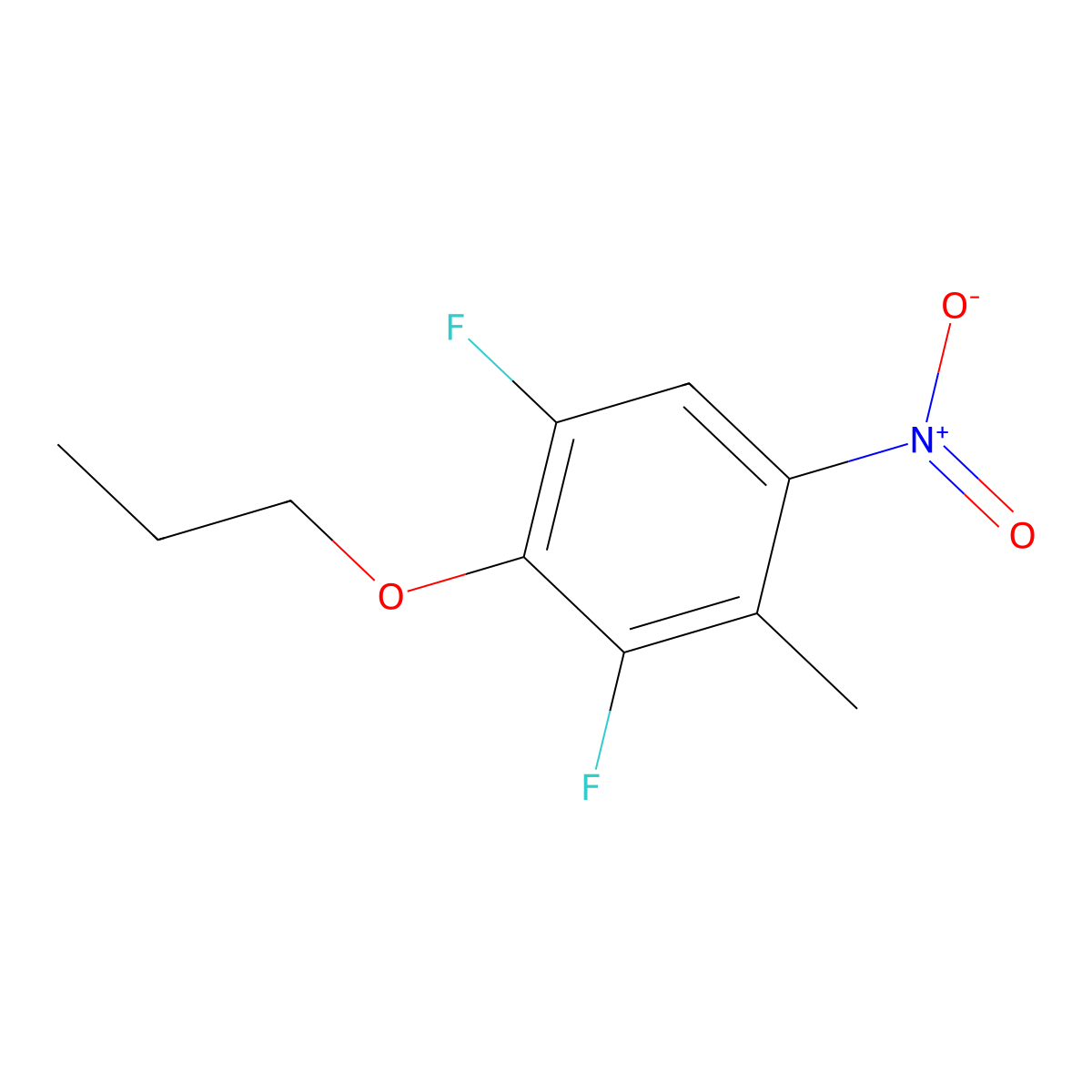 1,3-Difluoro-4-methyl-5-nitro-2-propoxybenzene molecular structure, CAS 1881322-24-2