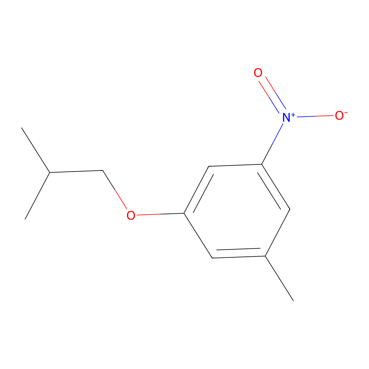 1-Methyl-3-(2-methylpropoxy)-5-nitrobenzene molecular structure, CAS 1881322-31-1