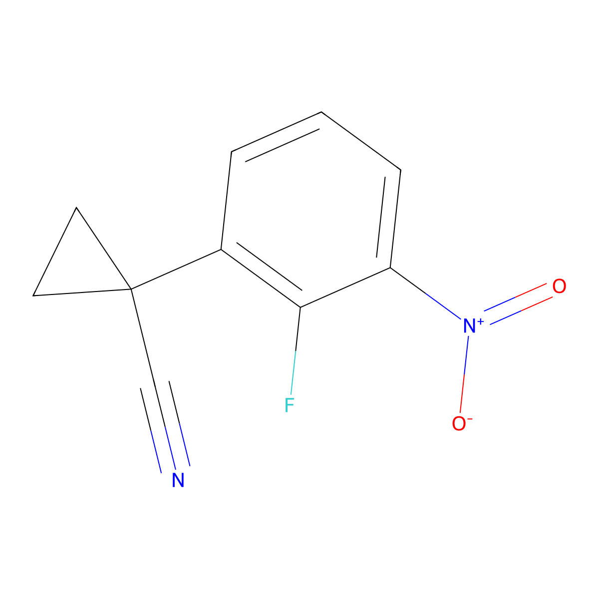 1-(2-Fluoro-3-nitrophenyl)cyclopropane-1-carbonitrile molecular structure, CAS 1881322-33-3