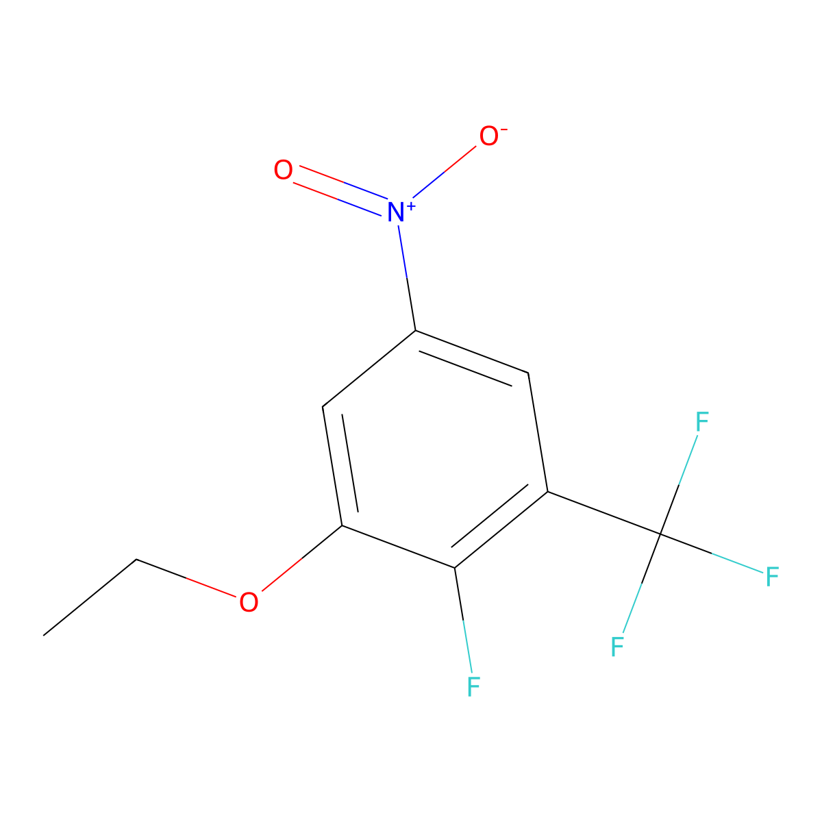 1-Ethoxy-2-fluoro-5-nitro-3-(trifluoromethyl)benzene molecular structure, CAS 1881322-38-8