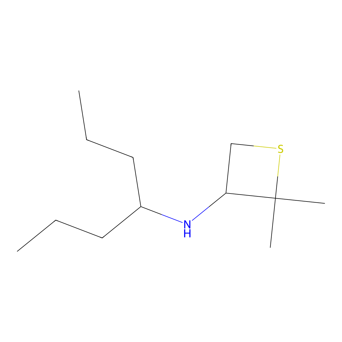 N-(Heptan-4-yl)-2,2-dimethylthietan-3-amine molecular structure, CAS 1881323-71-2