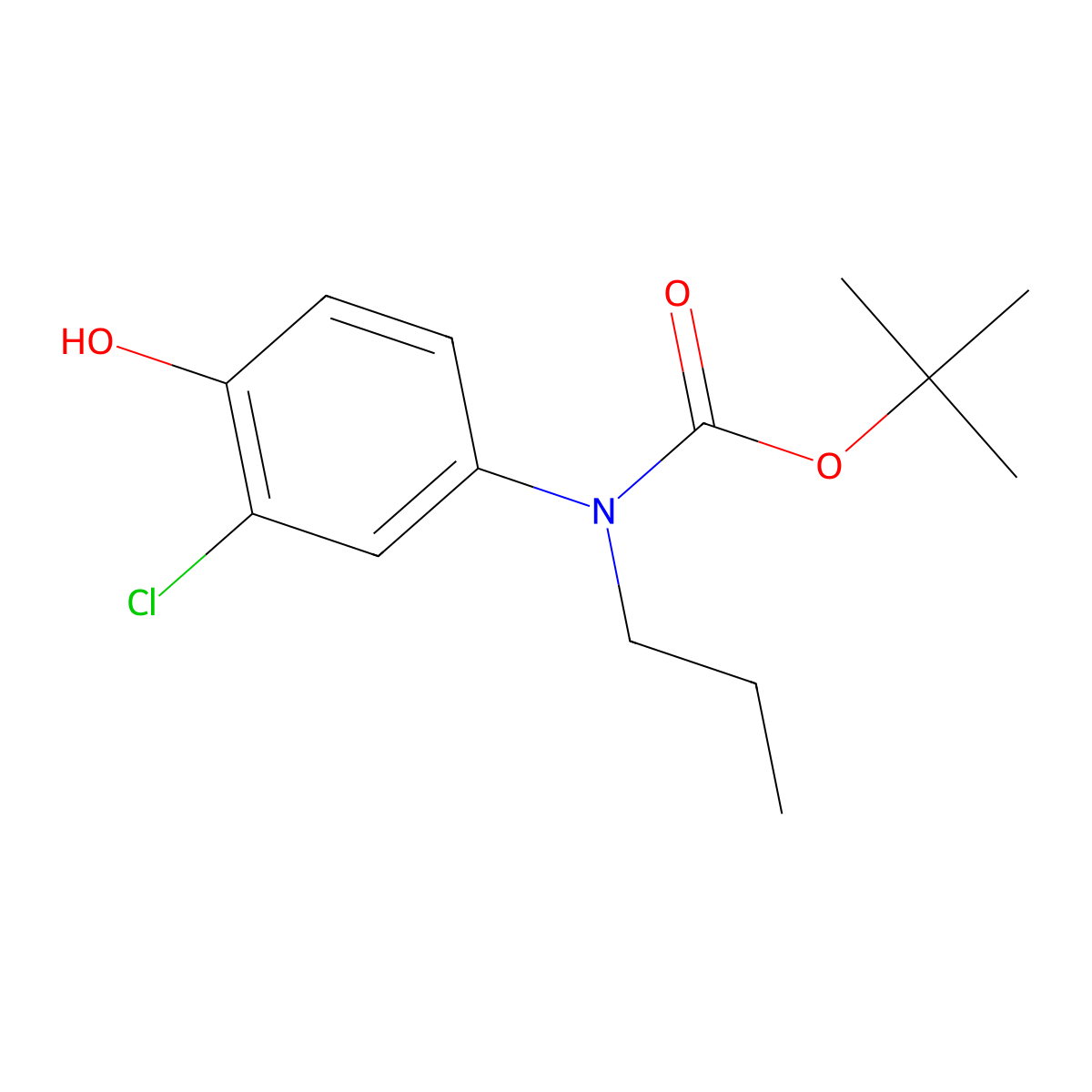 Tert-butyl N-(3-chloro-4-hydroxyphenyl)-N-propylcarbamate molecular structure, CAS 1881327-85-0