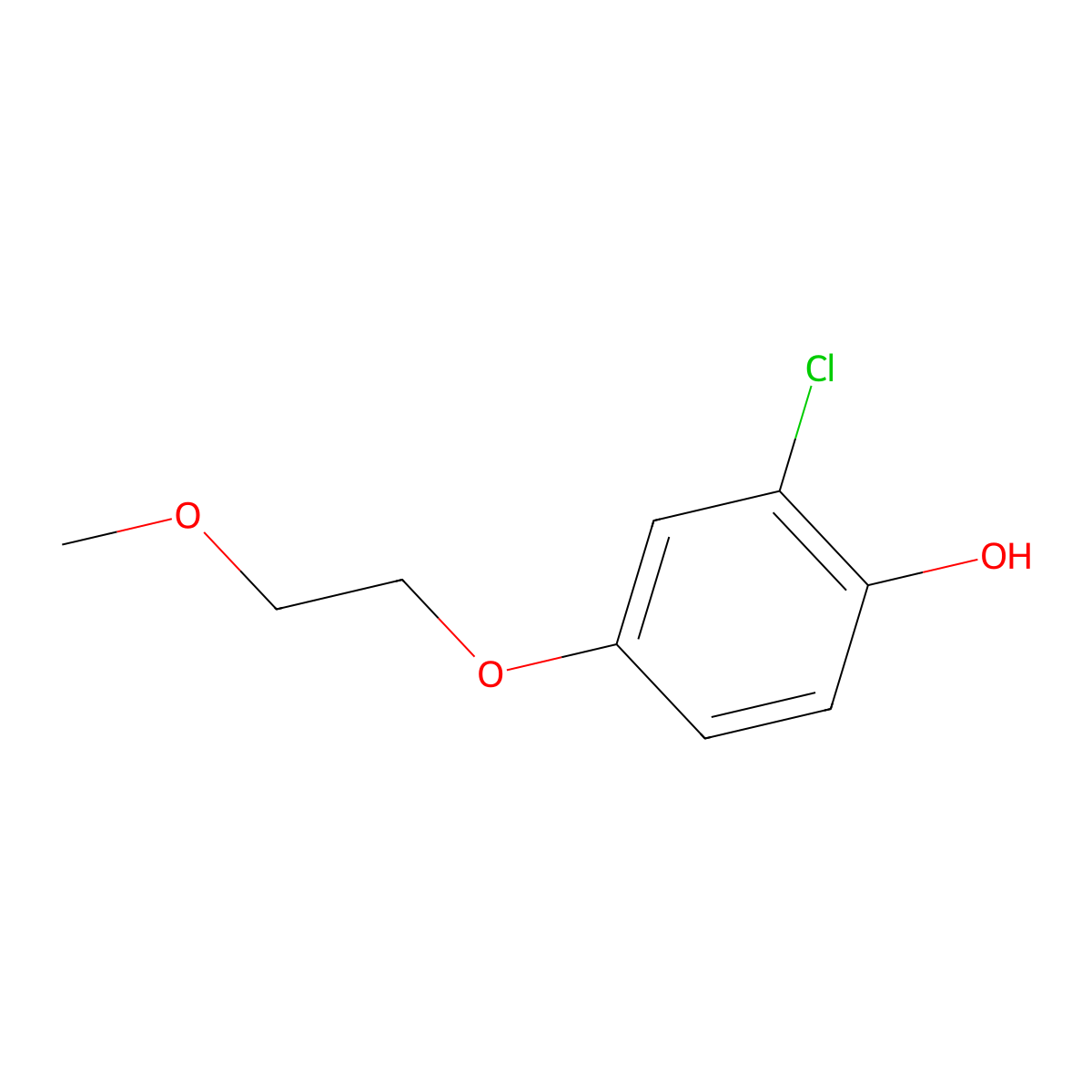 2-Chloro-4-(2-methoxyethoxy)phenol molecular structure, CAS 1881327-97-4