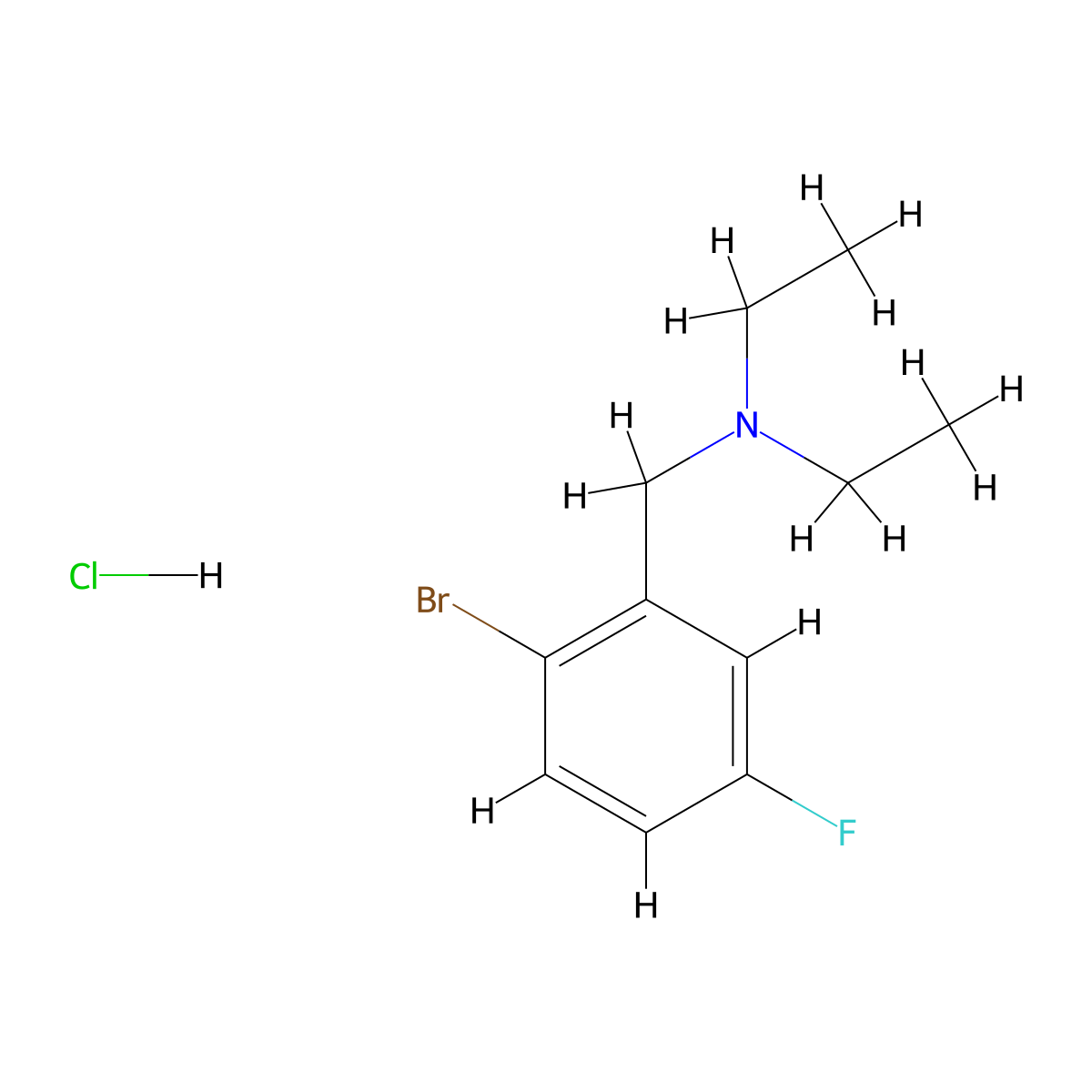 [(2-Bromo-5-fluorophenyl)methyl]diethylamine hydrochloride molecular structure, CAS 1881327-98-5