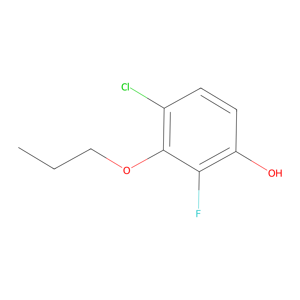 4-Chloro-2-fluoro-3-propoxyphenol molecular structure, CAS 1881328-00-2