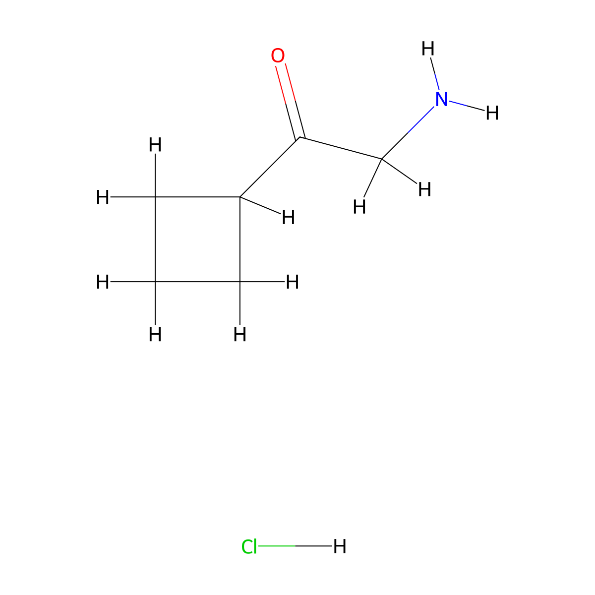 2-Amino-1-cyclobutylethan-1-one hydrochloride molecular structure, CAS 1881328-04-6
