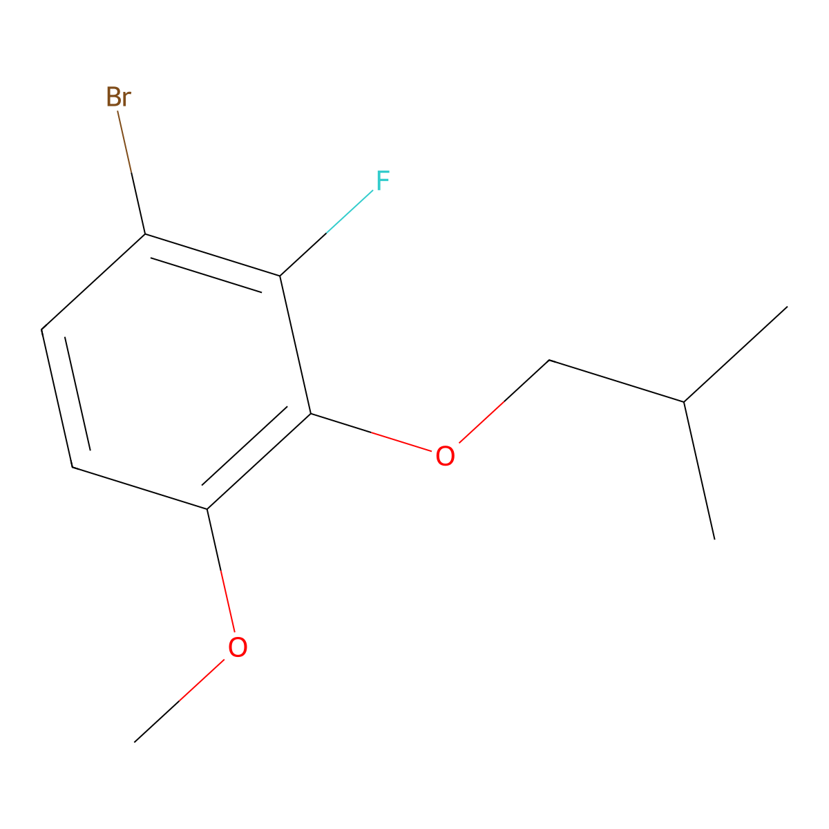 1-Bromo-2-fluoro-4-methoxy-3-(2-methylpropoxy)benzene molecular structure, CAS 1881328-05-7