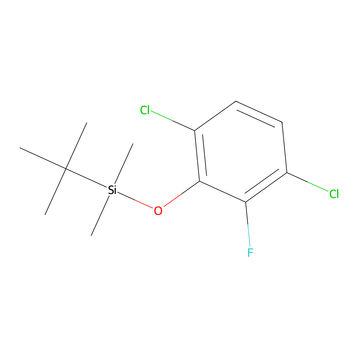 Tert-butyl(3,6-dichloro-2-fluorophenoxy)dimethylsilane molecular structure, CAS 1881328-08-0