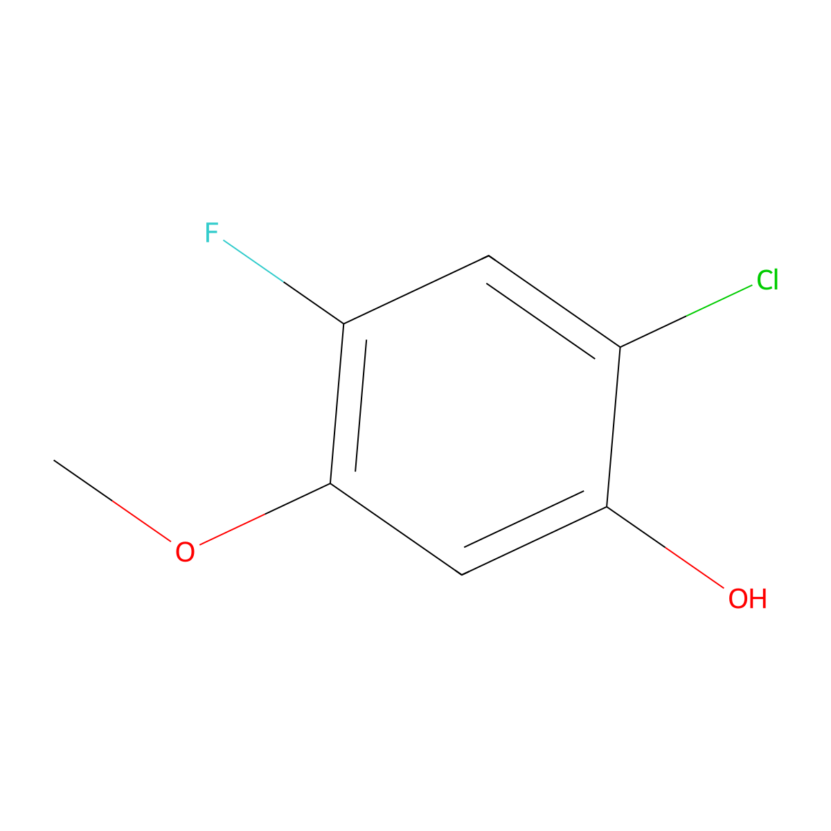 2-Chloro-4-fluoro-5-methoxyphenol molecular structure, CAS 1881328-09-1