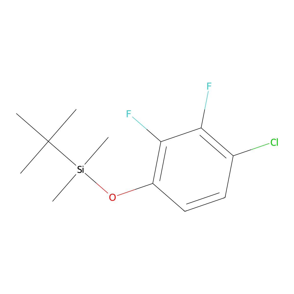 Tert-butyl(4-chloro-2,3-difluorophenoxy)dimethylsilane molecular structure, CAS 1881328-18-2