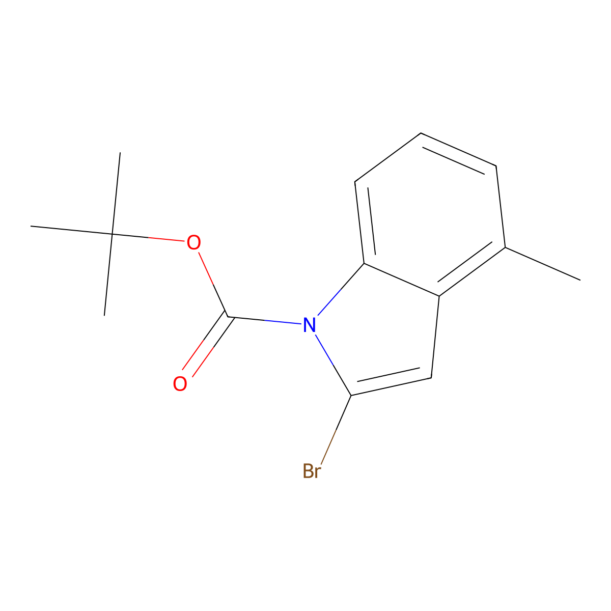 tert-butyl 2-bromo-4-methyl-1H-indole-1-carboxylate molecular structure, CAS 1881328-24-0