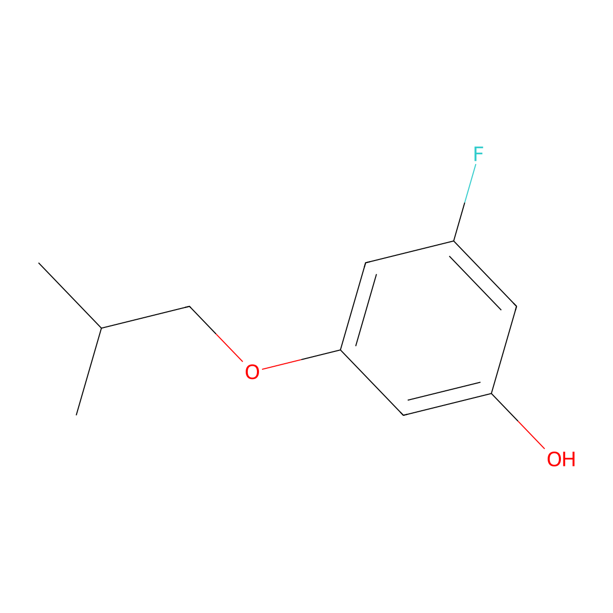 3-Fluoro-5-(2-methylpropoxy)phenol molecular structure, CAS 1881328-26-2