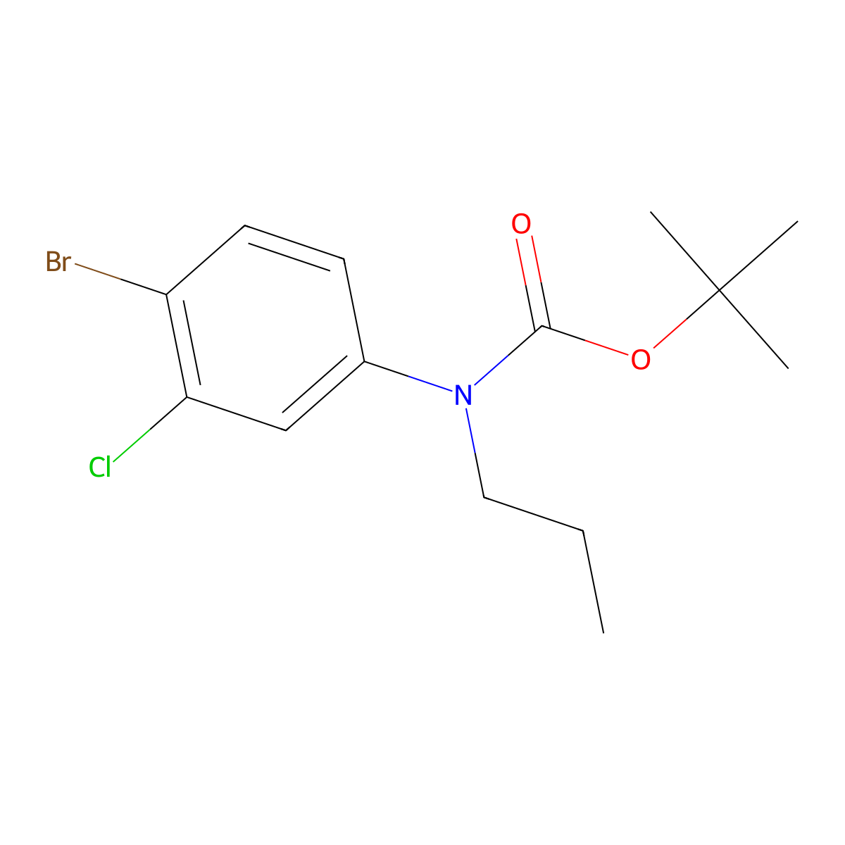 Tert-butyl N-(4-bromo-3-chlorophenyl)-N-propylcarbamate molecular structure, CAS 1881328-27-3