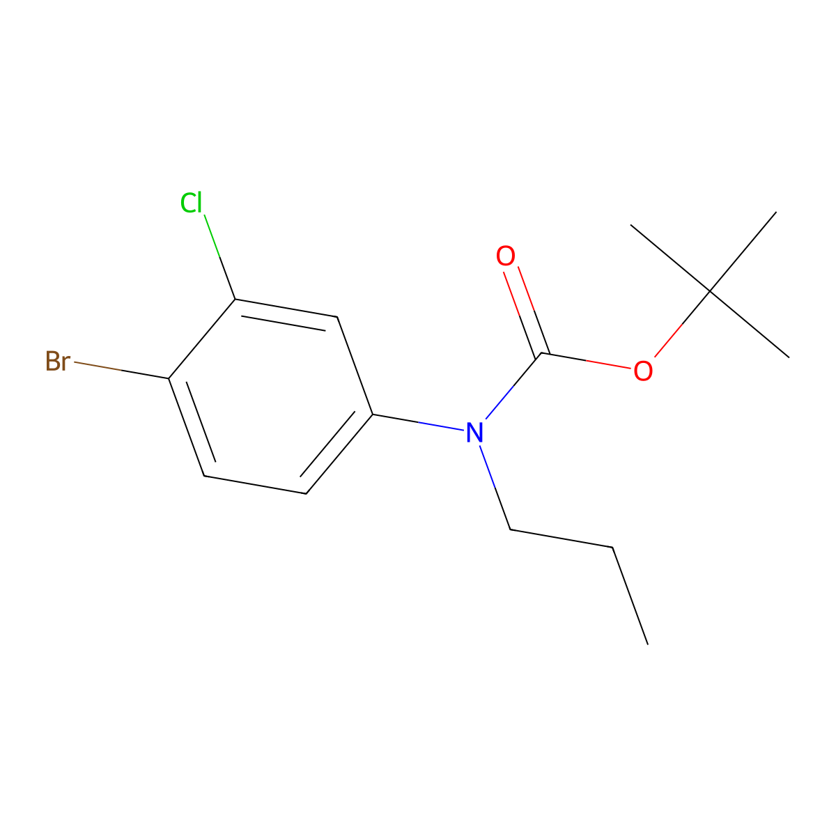 Tert-butyl N-(4-bromo-3-chlorophenyl)-N-propylcarbamate molecular structure, CAS 1881328-27-3