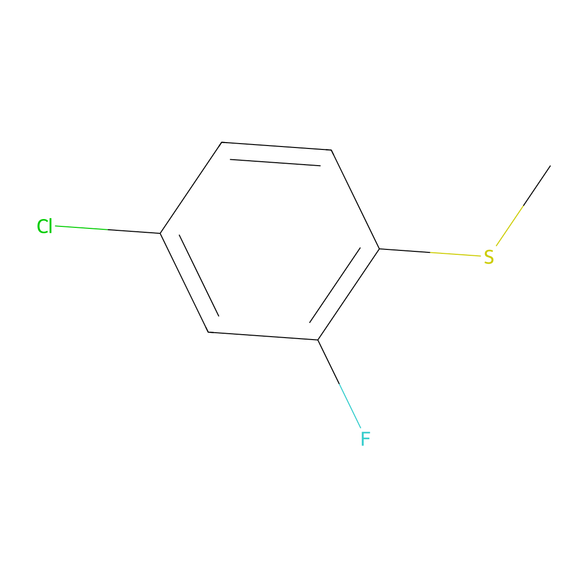 (4-Chloro-2-fluorophenyl)(methyl)sulfane molecular structure, CAS 1881328-30-8