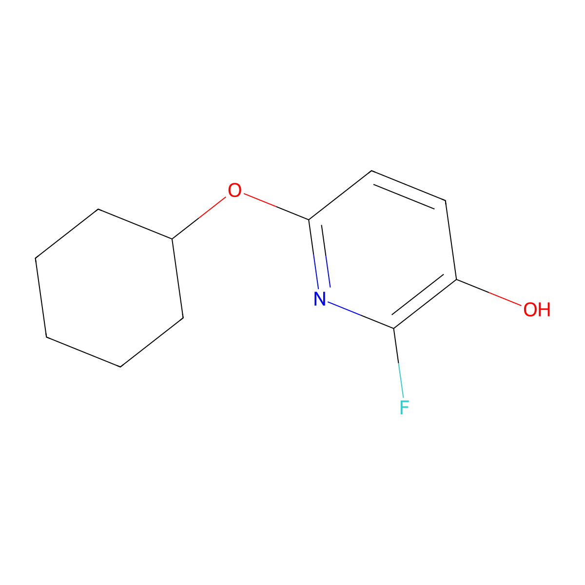 6-(Cyclohexyloxy)-2-fluoropyridin-3-OL molecular structure, CAS 1881328-38-6