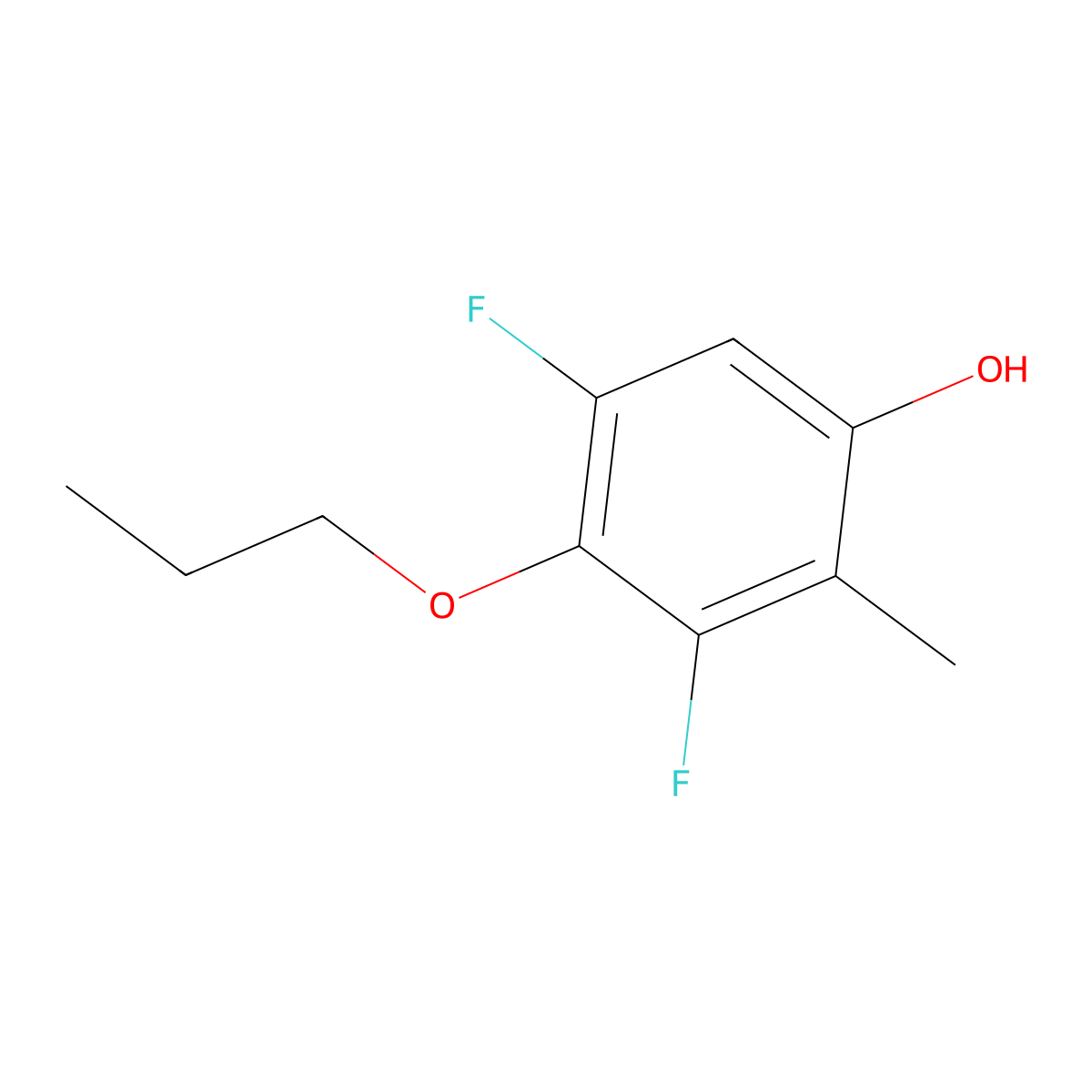 3,5-Difluoro-2-methyl-4-propoxyphenol molecular structure, CAS 1881328-41-1