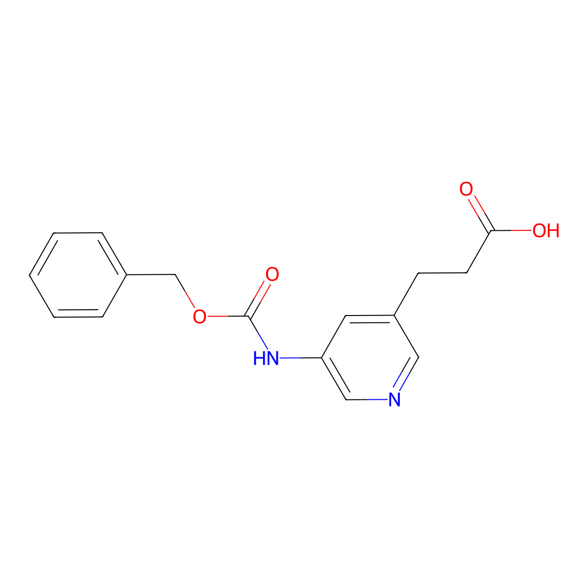 3-(5-(((Benzyloxy)carbonyl)amino)pyridin-3-yl)propanoic acid molecular structure, CAS 1881328-42-2