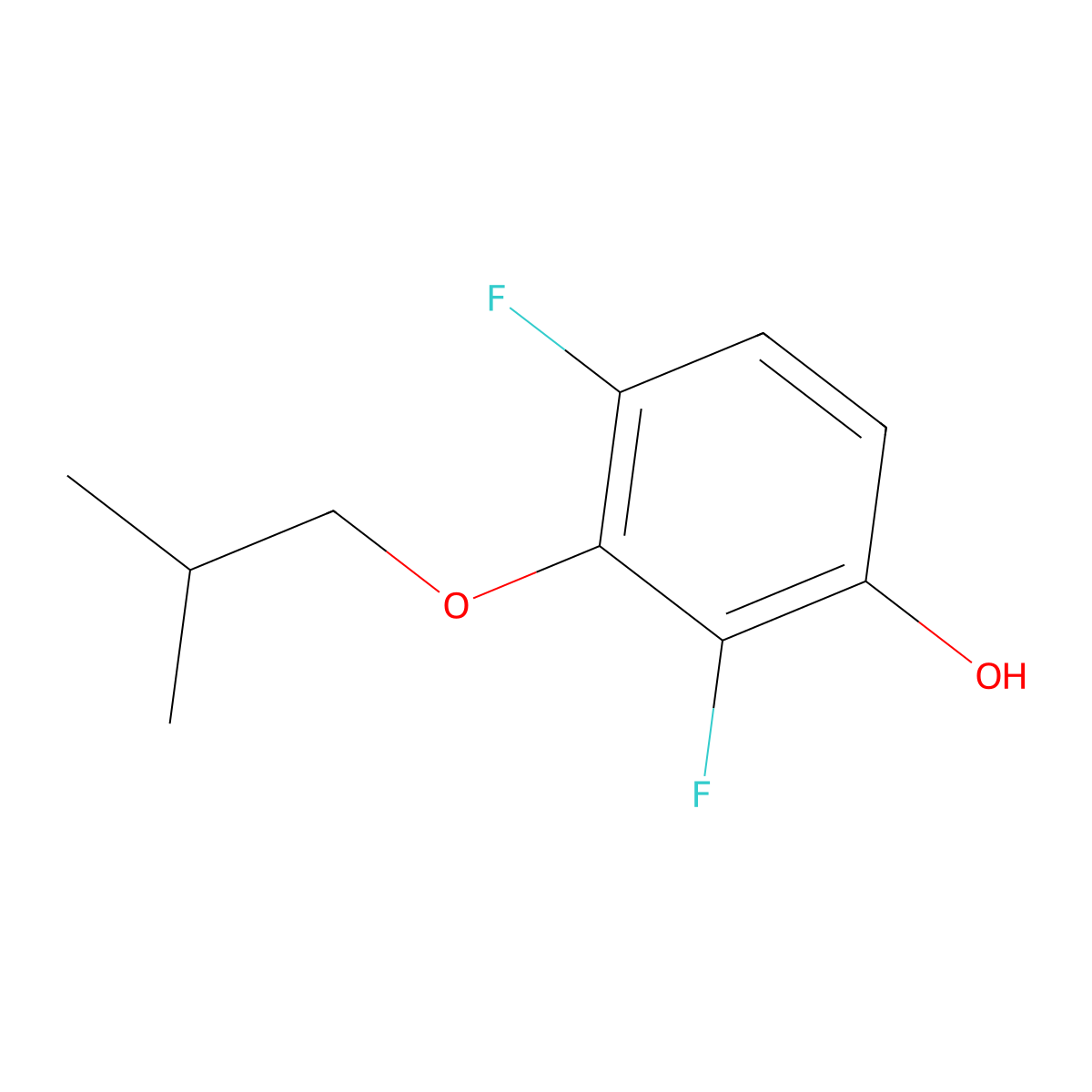 2,4-Difluoro-3-(2-methylpropoxy)phenol molecular structure, CAS 1881328-45-5