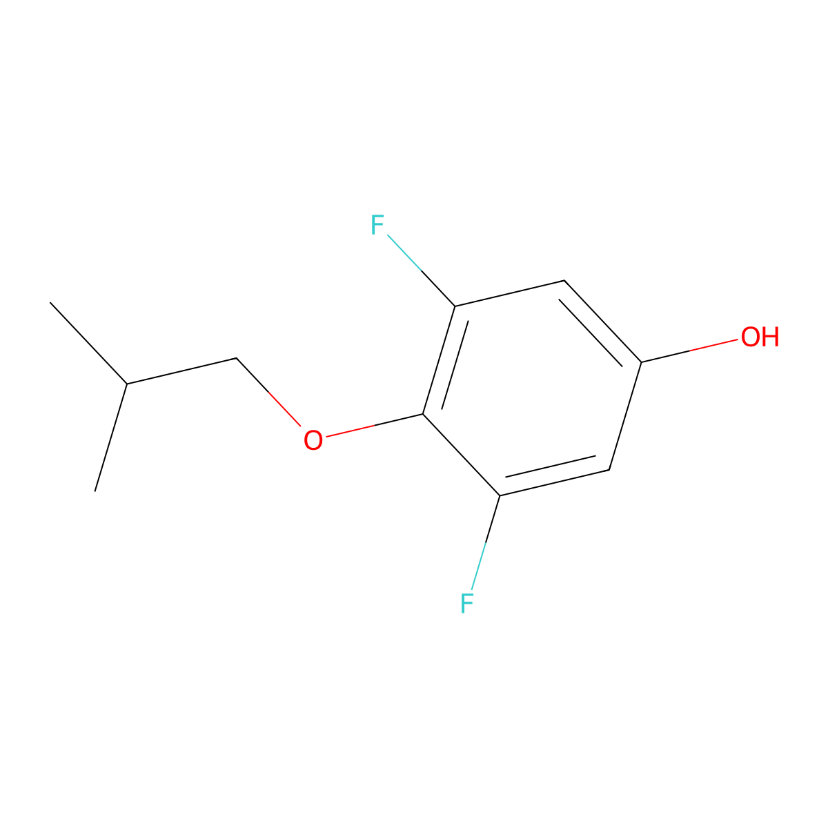 3,5-Difluoro-4-(2-methylpropoxy)phenol molecular structure, CAS 1881328-48-8
