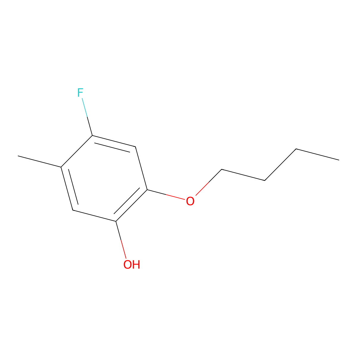 2-Butoxy-4-fluoro-5-methylphenol molecular structure, CAS 1881328-52-4