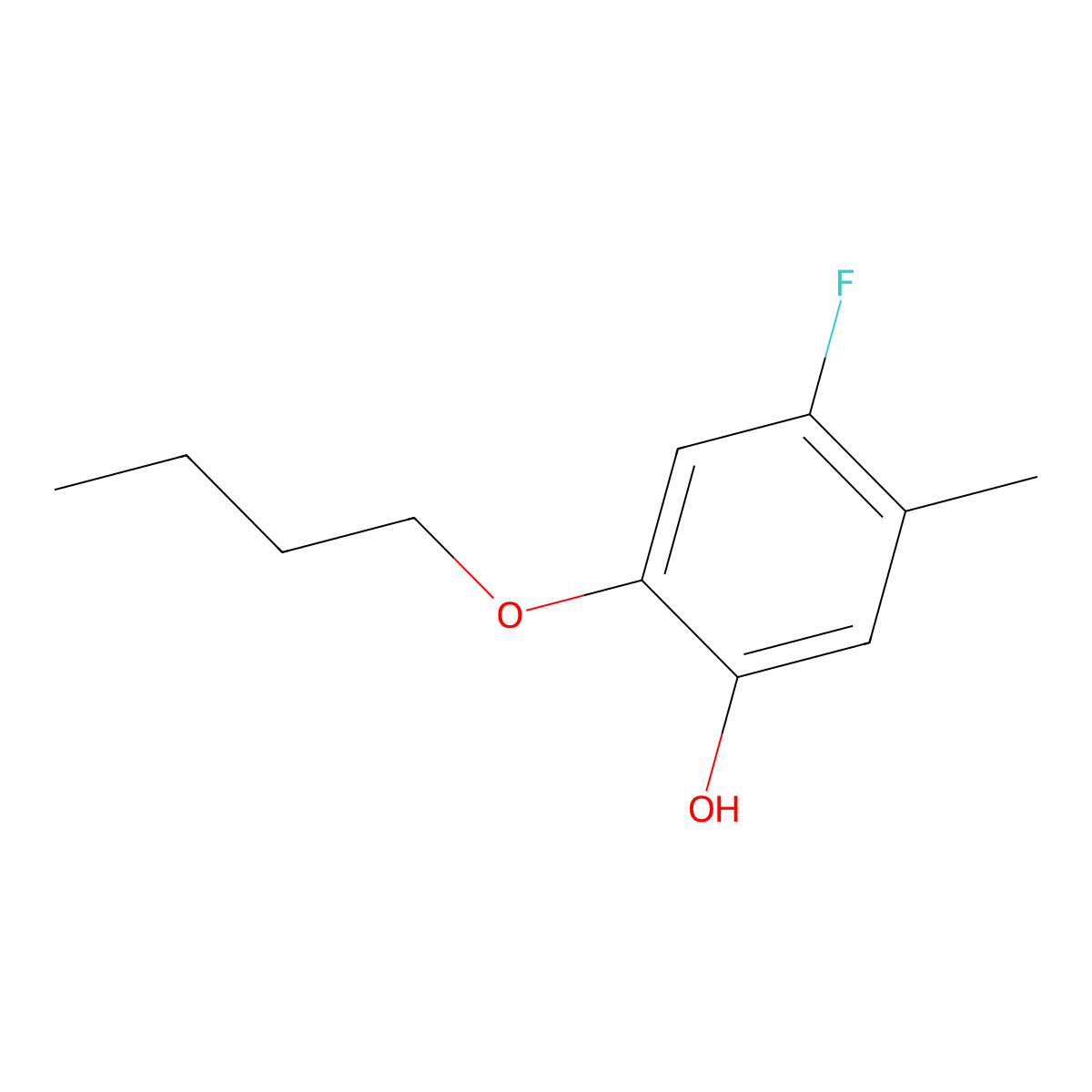 2-Butoxy-4-fluoro-5-methylphenol molecular structure, CAS 1881328-52-4