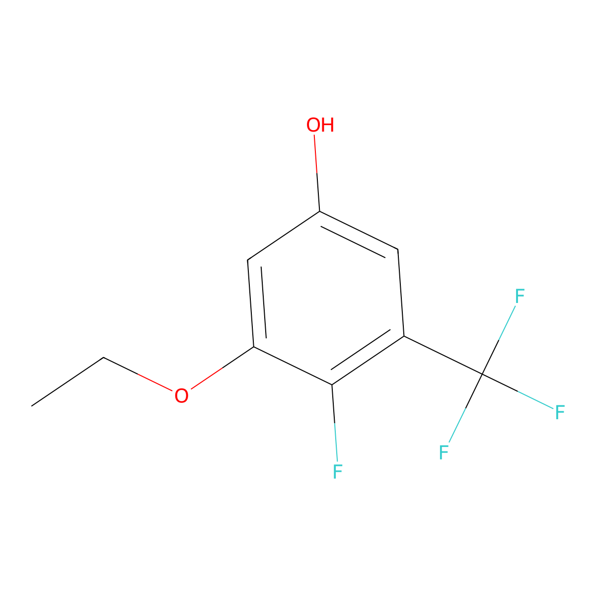 3-Ethoxy-4-fluoro-5-(trifluoromethyl)phenol molecular structure, CAS 1881328-59-1