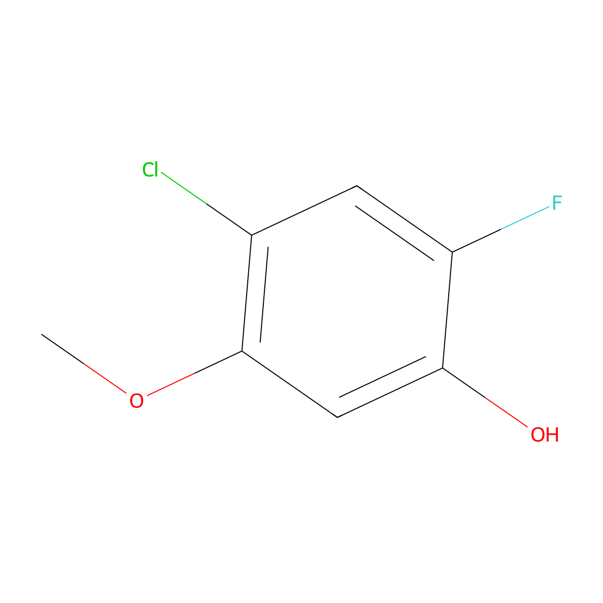 4-Chloro-2-fluoro-5-methoxyphenol molecular structure, CAS 1881328-66-0
