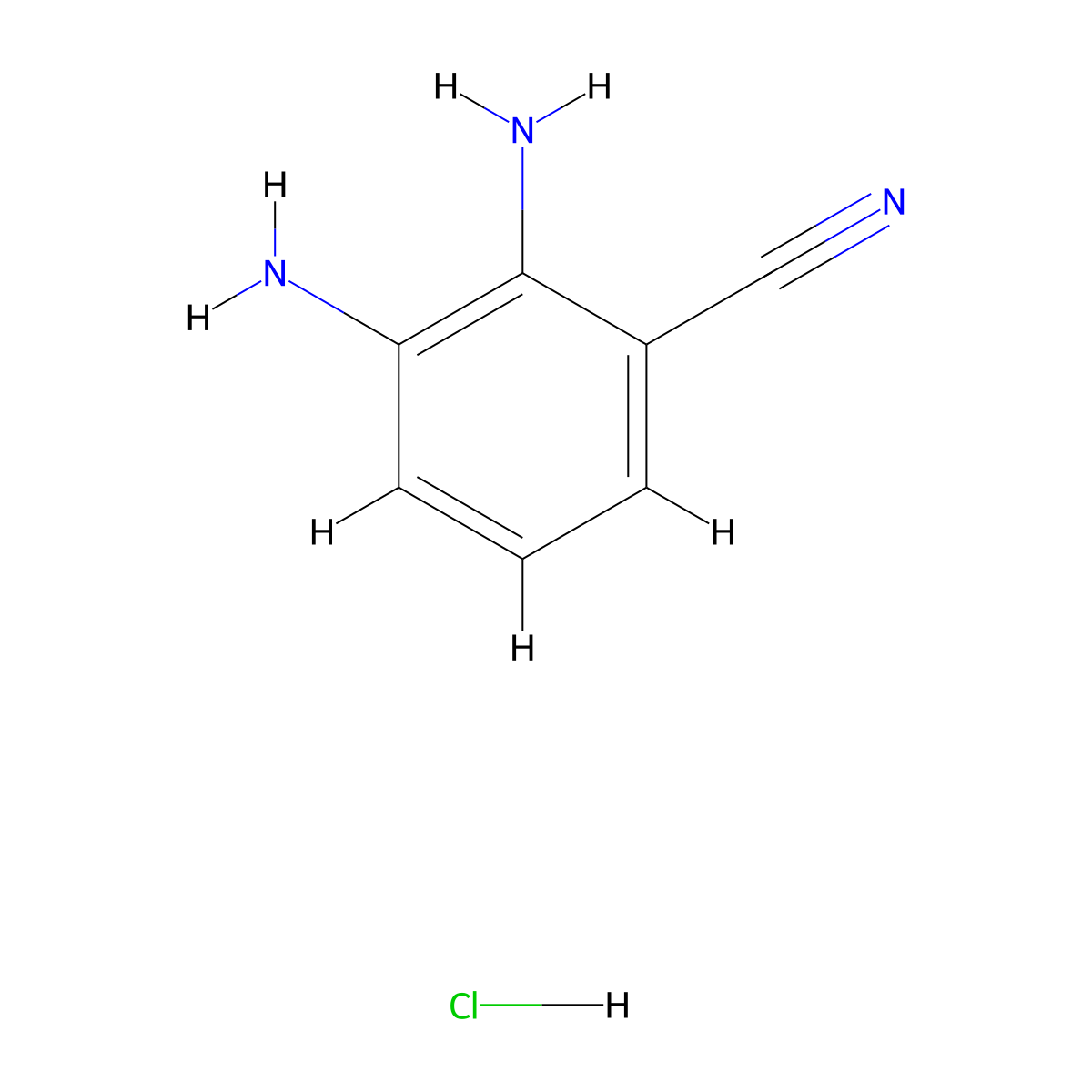 2,3-Diaminobenzonitrile hydrochloride molecular structure, CAS 1881328-68-2