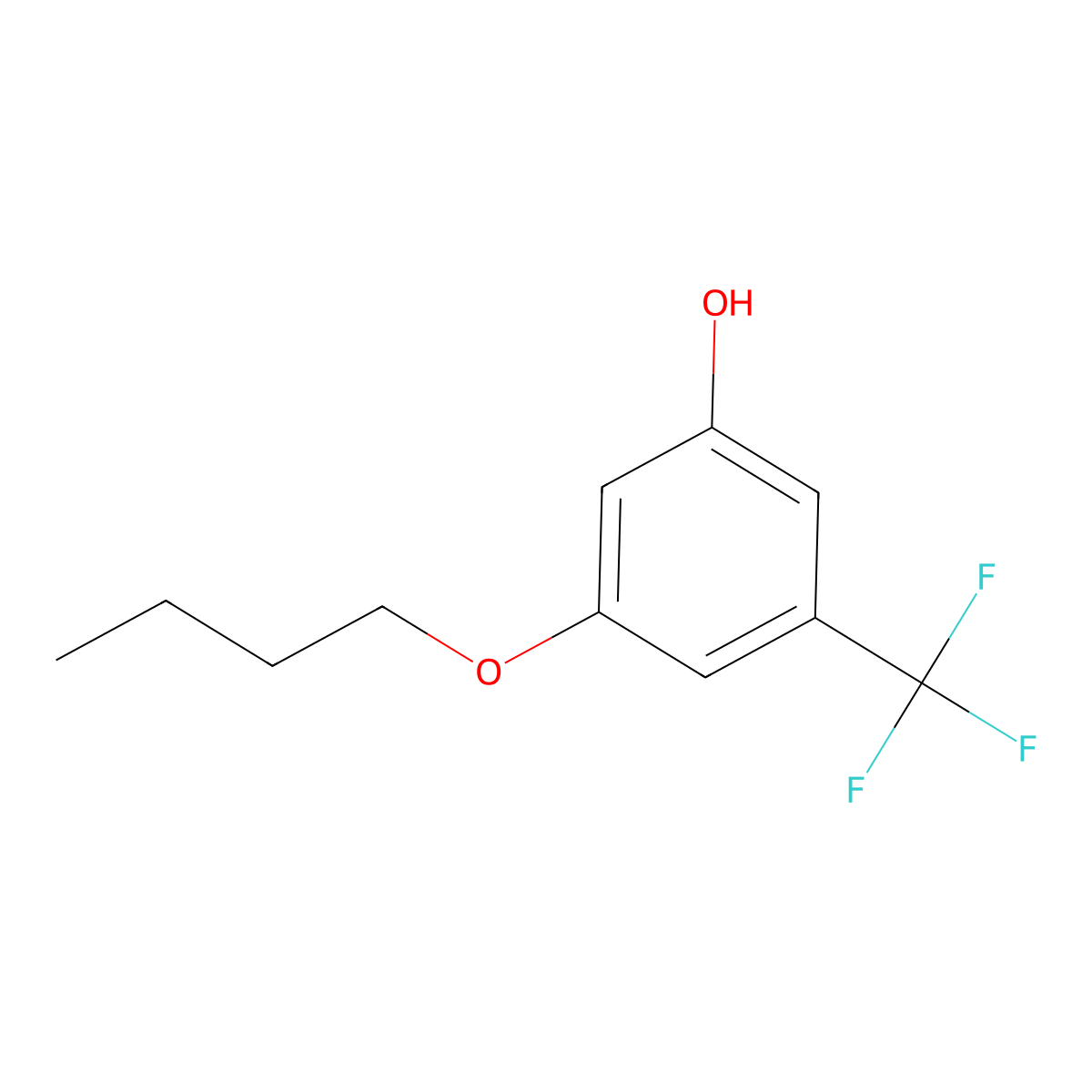 3-Butoxy-5-(trifluoromethyl)phenol molecular structure, CAS 1881328-69-3