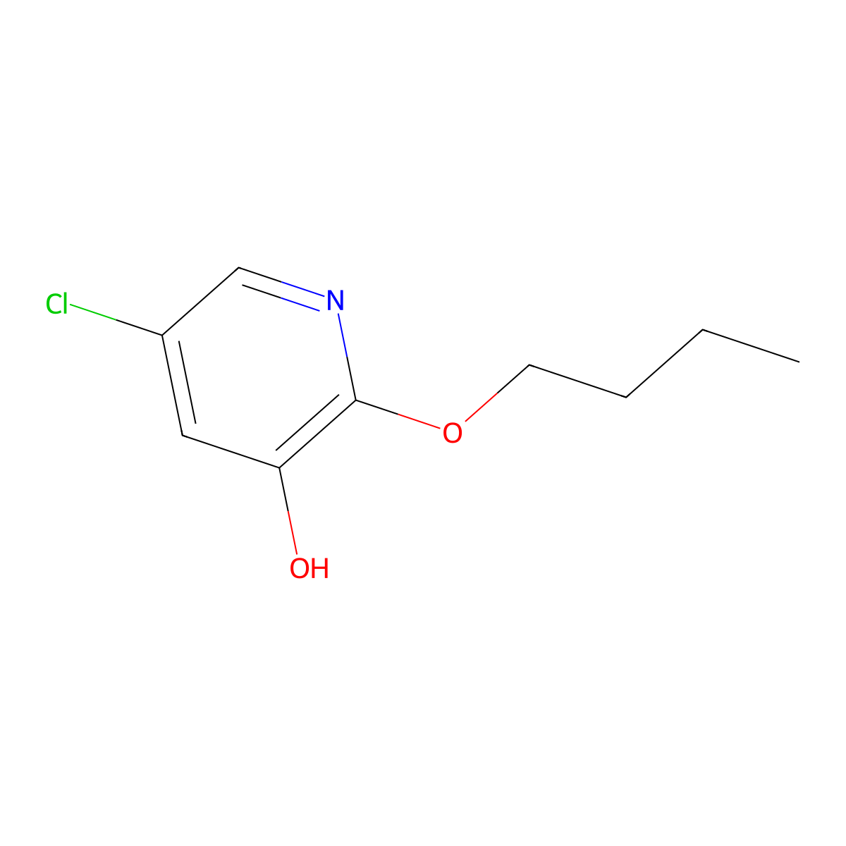 2-Butoxy-5-chloropyridin-3-ol molecular structure, CAS 1881328-71-7