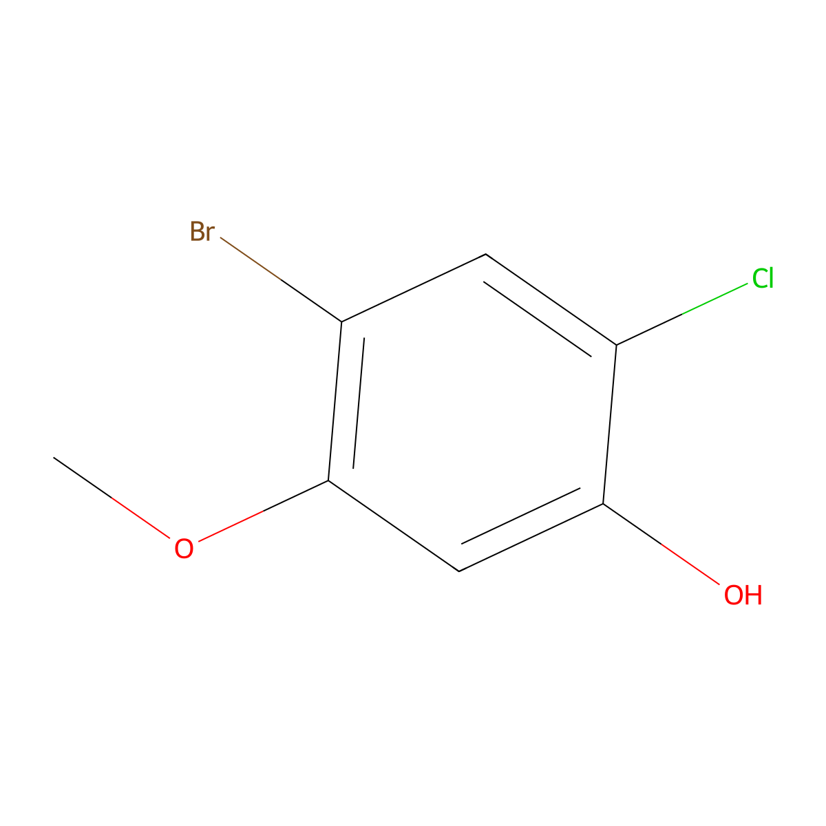 4-Bromo-2-chloro-5-methoxyphenol molecular structure, CAS 1881328-72-8