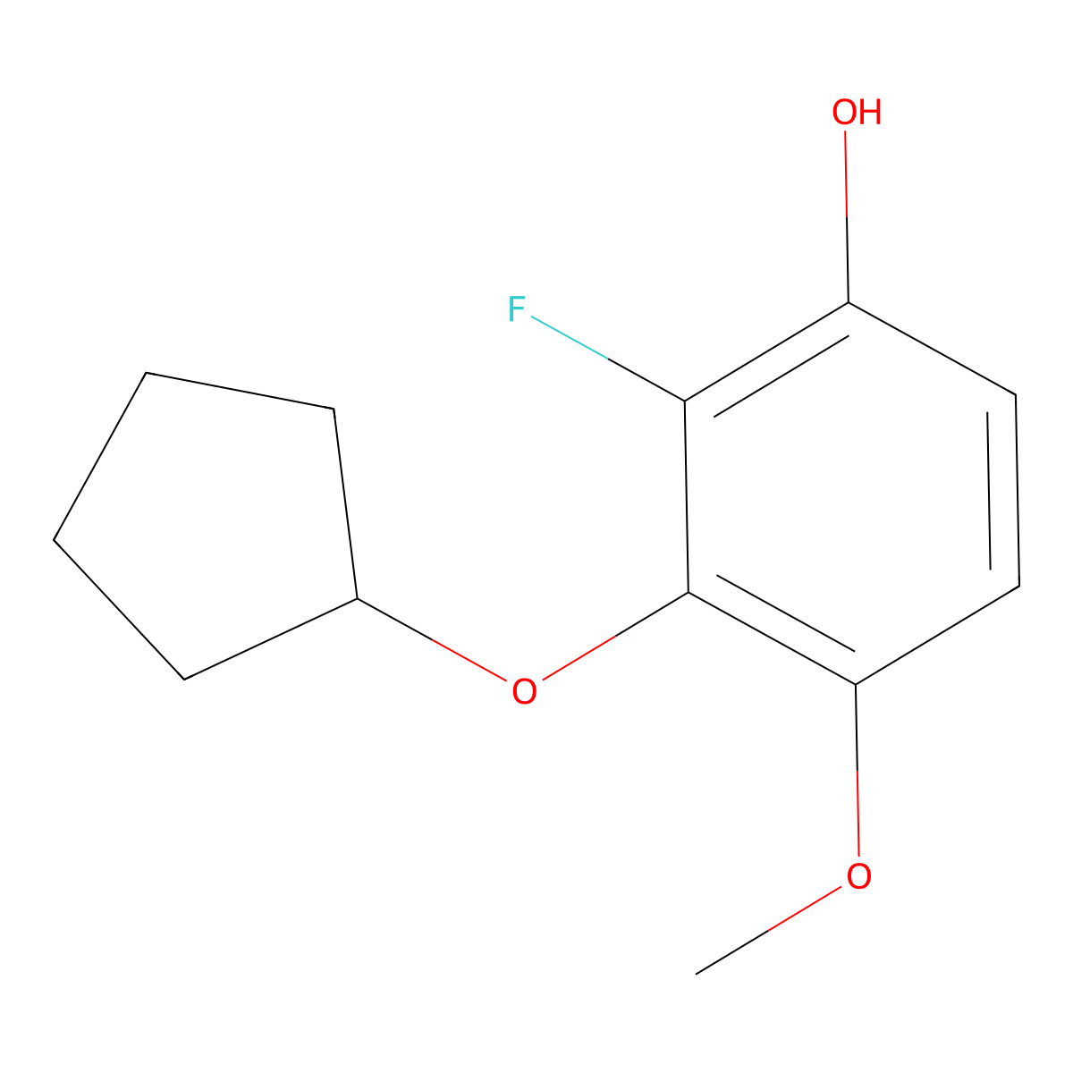 3-(Cyclopentyloxy)-2-fluoro-4-methoxyphenol molecular structure, CAS 1881328-75-1