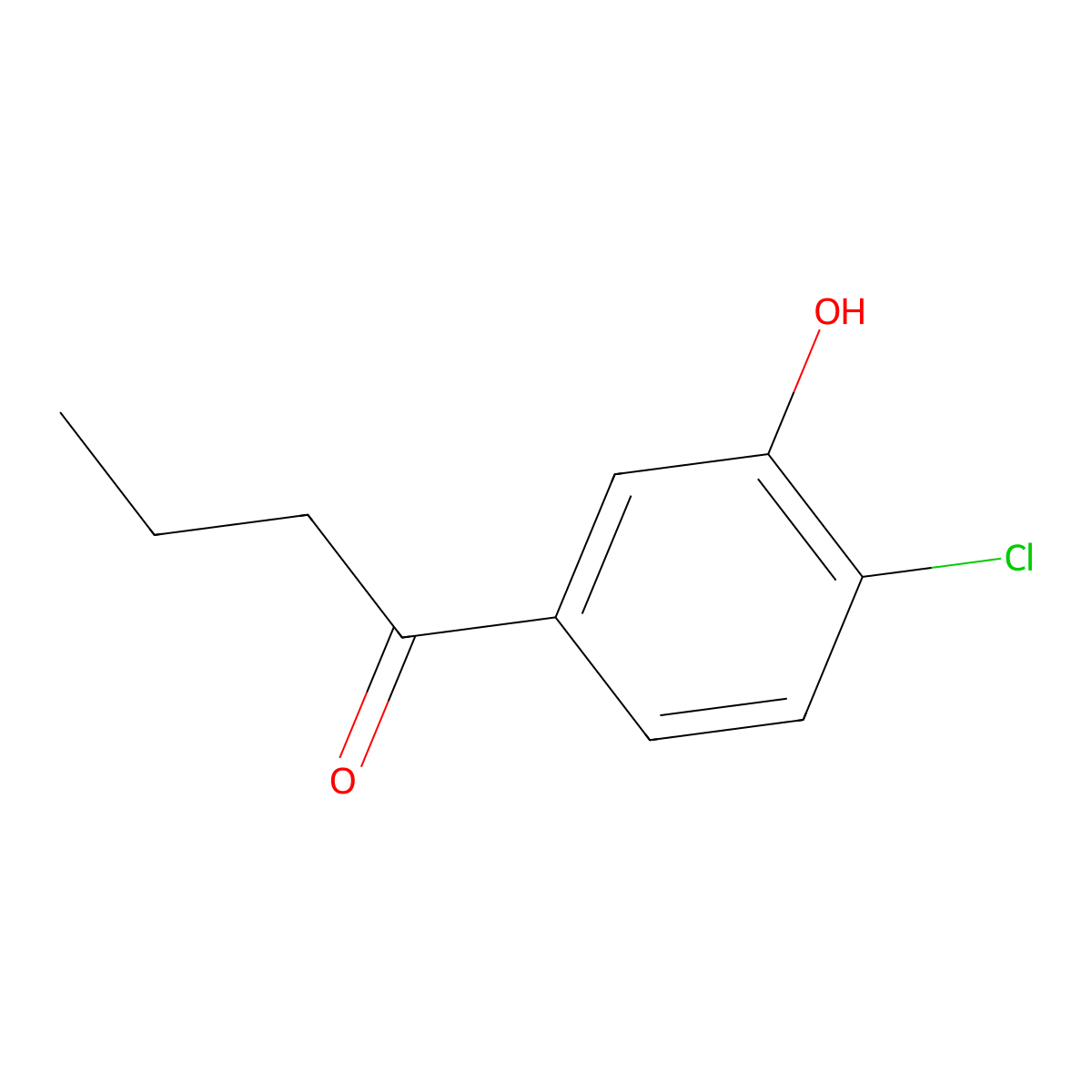 1-(4-Chloro-3-hydroxyphenyl)butan-1-one molecular structure, CAS 1881328-88-6