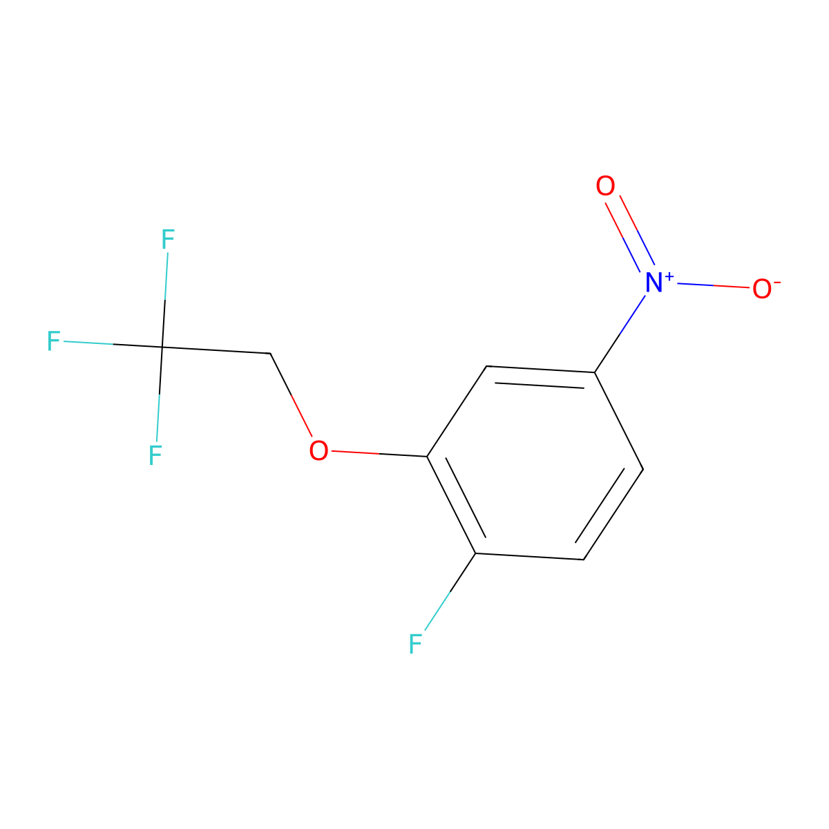 1-Fluoro-4-nitro-2-(2,2,2-trifluoroethoxy)benzene molecular structure, CAS 1881328-94-4