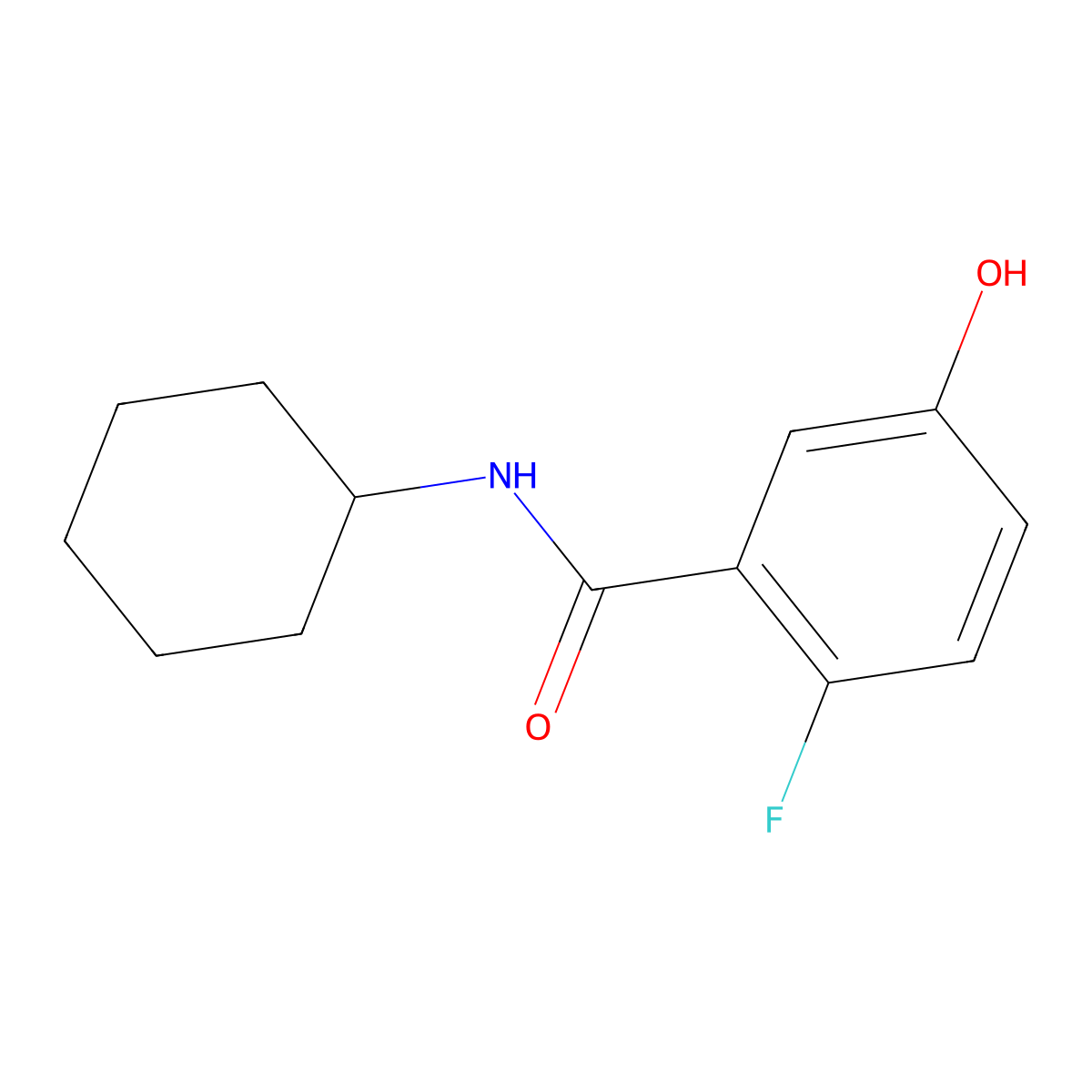 N-Cyclohexyl-2-fluoro-5-hydroxybenzamide molecular structure, CAS 1881328-98-8
